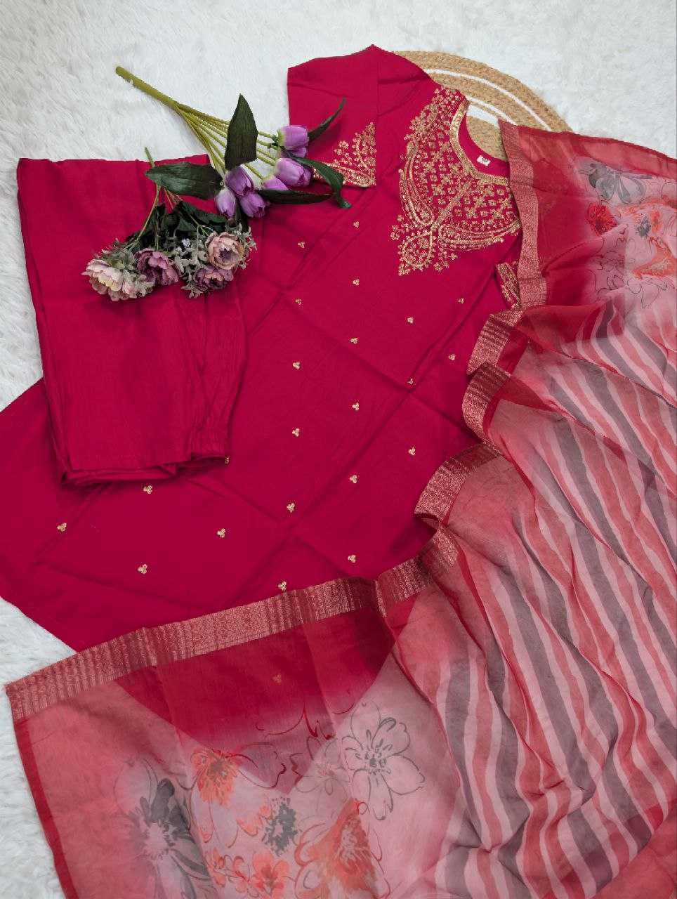 Ynf Chanderi Cotton KESH529 KAVYA Kurti Wholesale Festive Kurtis Designer Kurtis Embroidered Kurtis Manufacturer- Kapda Export