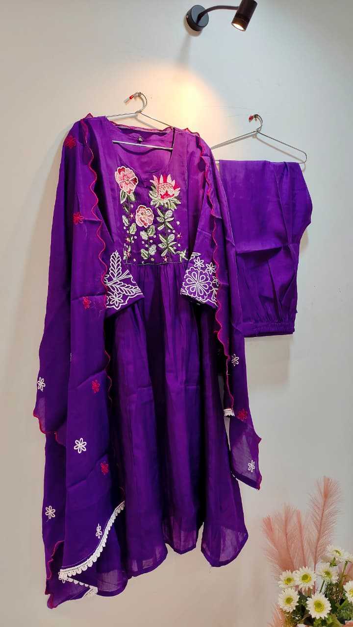 Ynf Chanderi Silk KESH720 Abhivya Suits & Dresses Plus Size Collections Wholesale Embroidery Suits Ladies Silk Suit Anarkali Suits Manufacturer- Kapda Export