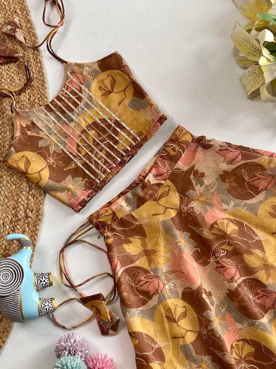 Ynf Chanderi Soft KESH249 tie-up top Kids Wear Wholesale Kids Lehenga Kids Lehenga Choli Baby Girl Lehenga Manufacturer- Kapda Export