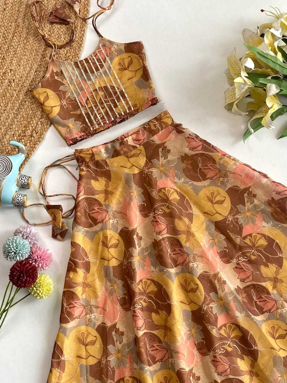 Ynf Chanderi Soft KESH249 tie-up top Kids Wear Wholesale Kids Lehenga Kids Lehenga Choli Baby Girl Lehenga Manufacturer- Kapda Export