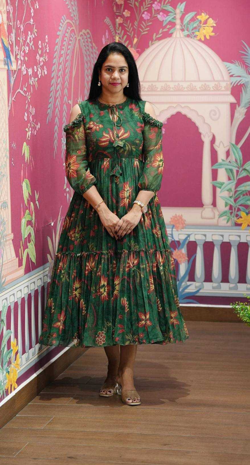 Ynf Chiffon KESH210 2557 Suits & Dresses Wholesale Designer dresses A-Line Dresses Printed Dresses Manufacturer- Kapda Export