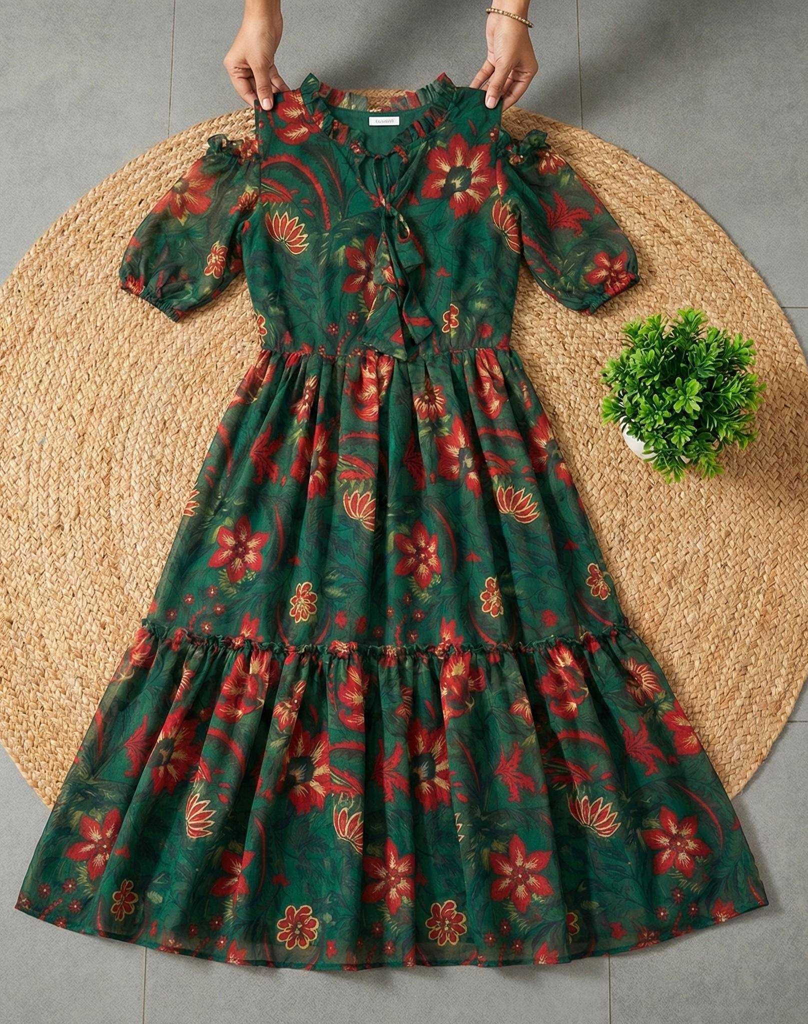 Ynf Chiffon KESH210 2557 Suits & Dresses Wholesale Designer dresses A-Line Dresses Printed Dresses Manufacturer- Kapda Export