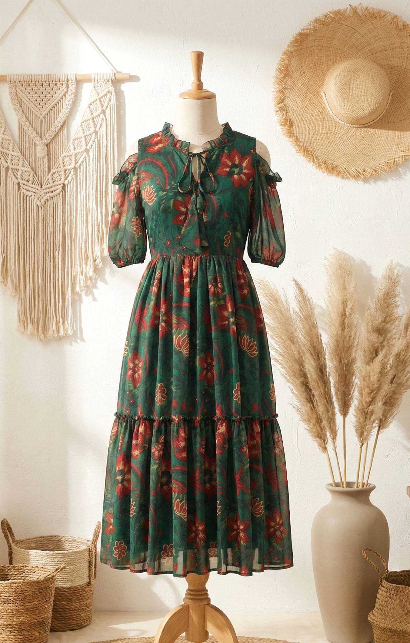 Ynf Chiffon KESH210 2557 Suits & Dresses Wholesale Designer dresses A-Line Dresses Printed Dresses Manufacturer- Kapda Export