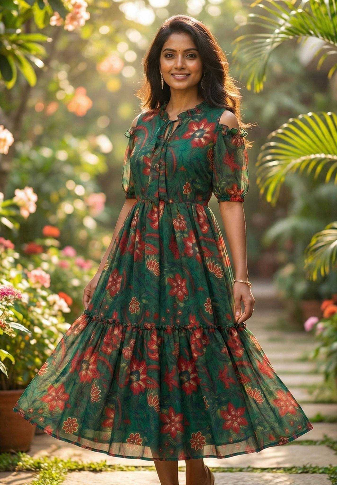 Ynf Chiffon KESH210 2557 Suits & Dresses Wholesale Designer dresses A-Line Dresses Printed Dresses Manufacturer- Kapda Export
