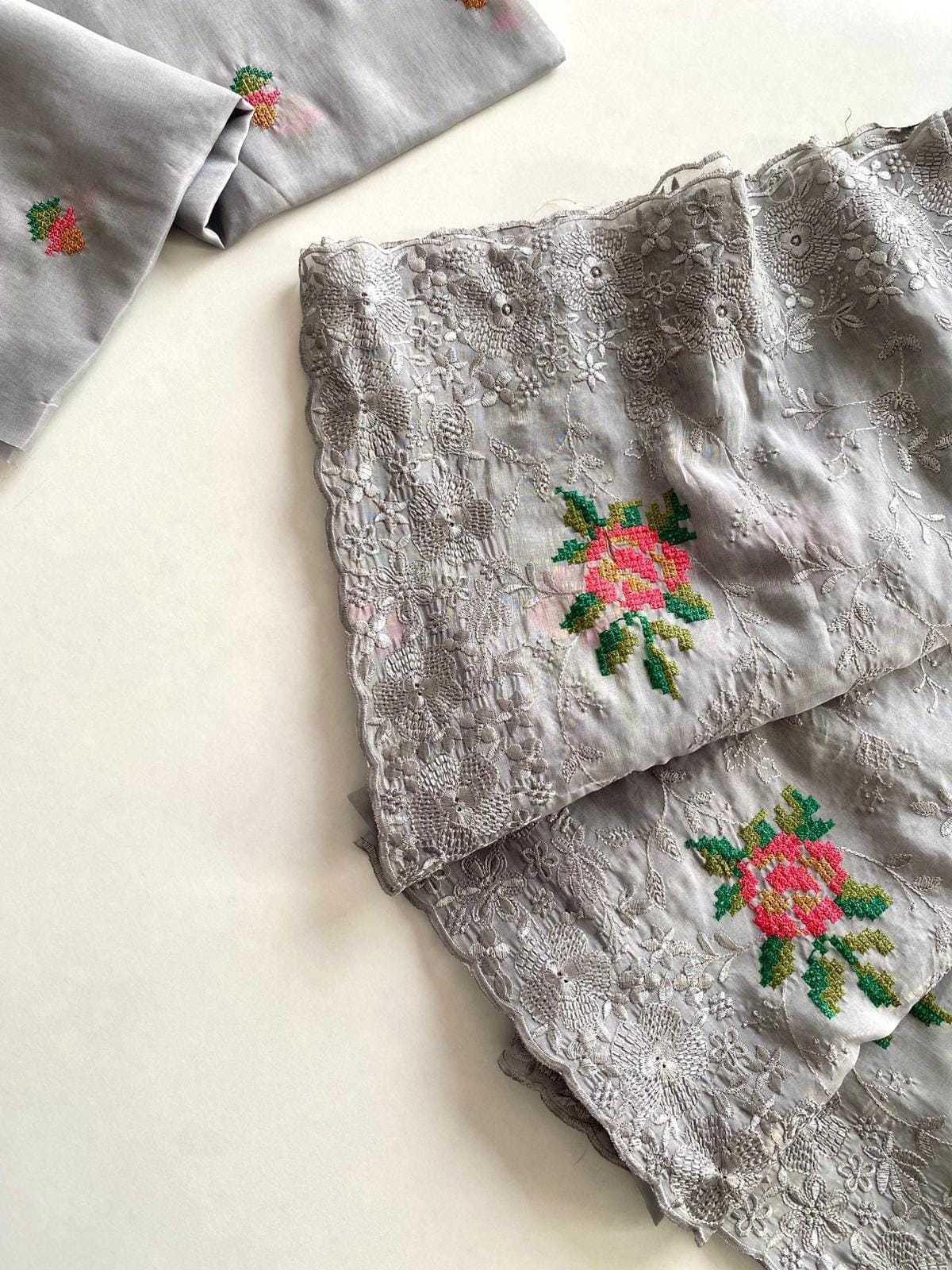 Ynf Chiffon KESH249 Ankita Sarees Wholesale Chiffon Sarees Embroidered Sarees Zari Border Sarees Manufacturer- Kapda Export