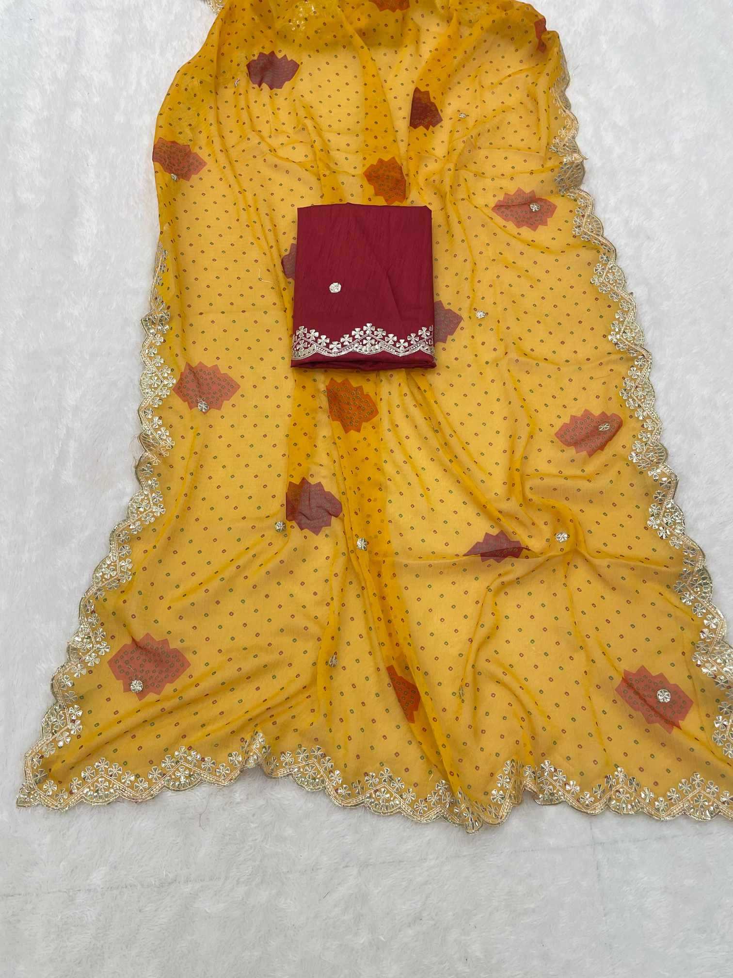 Ynf Chiffon KESH649 Eiliya Sarees Wholesale Georgette Sarees Chiffon Sarees Butta Sarees Manufacturer- Kapda Export