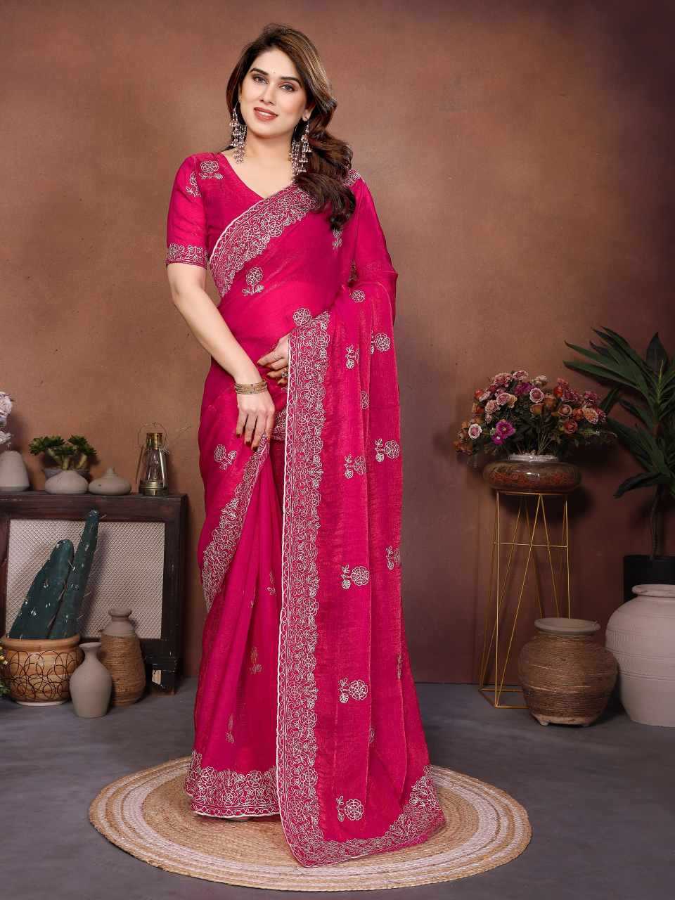 Ynf Chiffon KESH659 Naxita1 Sarees Wholesale Chiffon Sarees Embroidered Sarees Cutwork Saree Manufacturer- Kapda Export