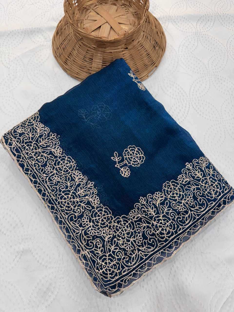 Ynf Chiffon KESH659 Naxita1 Sarees Wholesale Chiffon Sarees Embroidered Sarees Cutwork Saree Manufacturer- Kapda Export