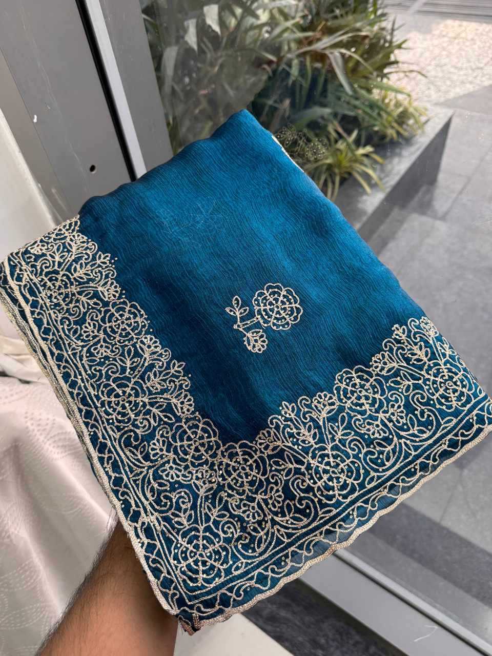 Ynf Chiffon KESH659 Naxita1 Sarees Wholesale Chiffon Sarees Embroidered Sarees Cutwork Saree Manufacturer- Kapda Export