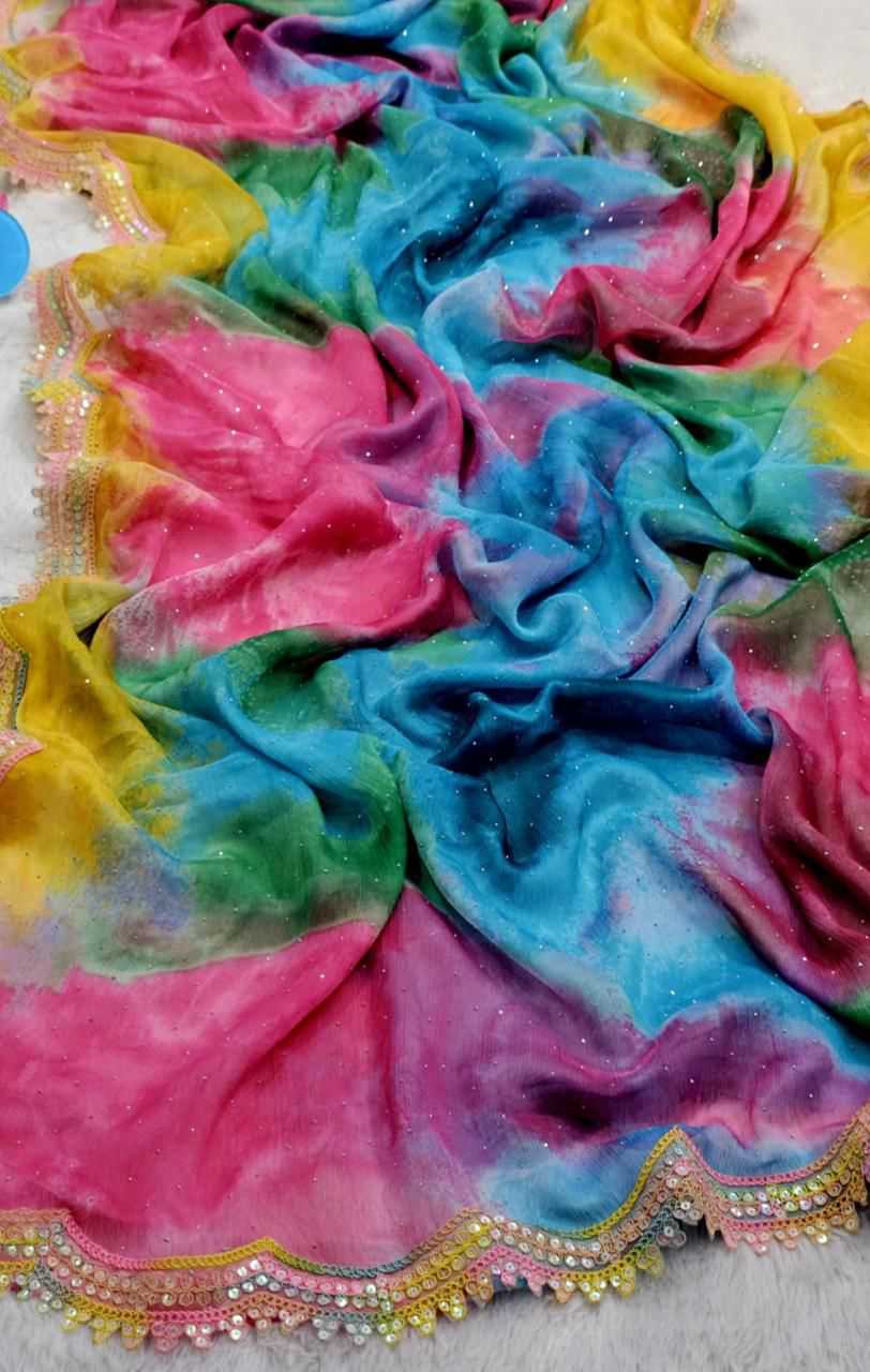 Ynf Chiffon RIN134 SAVAN Sarees Wholesale Printed Sarees Chiffon Sarees Embroidered Sarees Manufacturer- Kapda Export