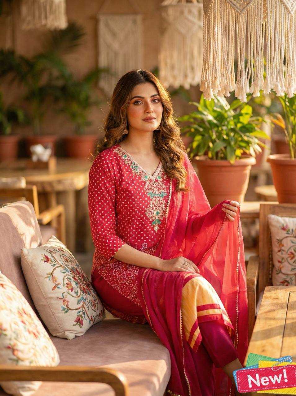 Ynf Chinon KESH501 chinon Suits & Dresses Wholesale Printed Suits Ladies Salwar Suits Bandhani Suits Manufacturer- Kapda Export