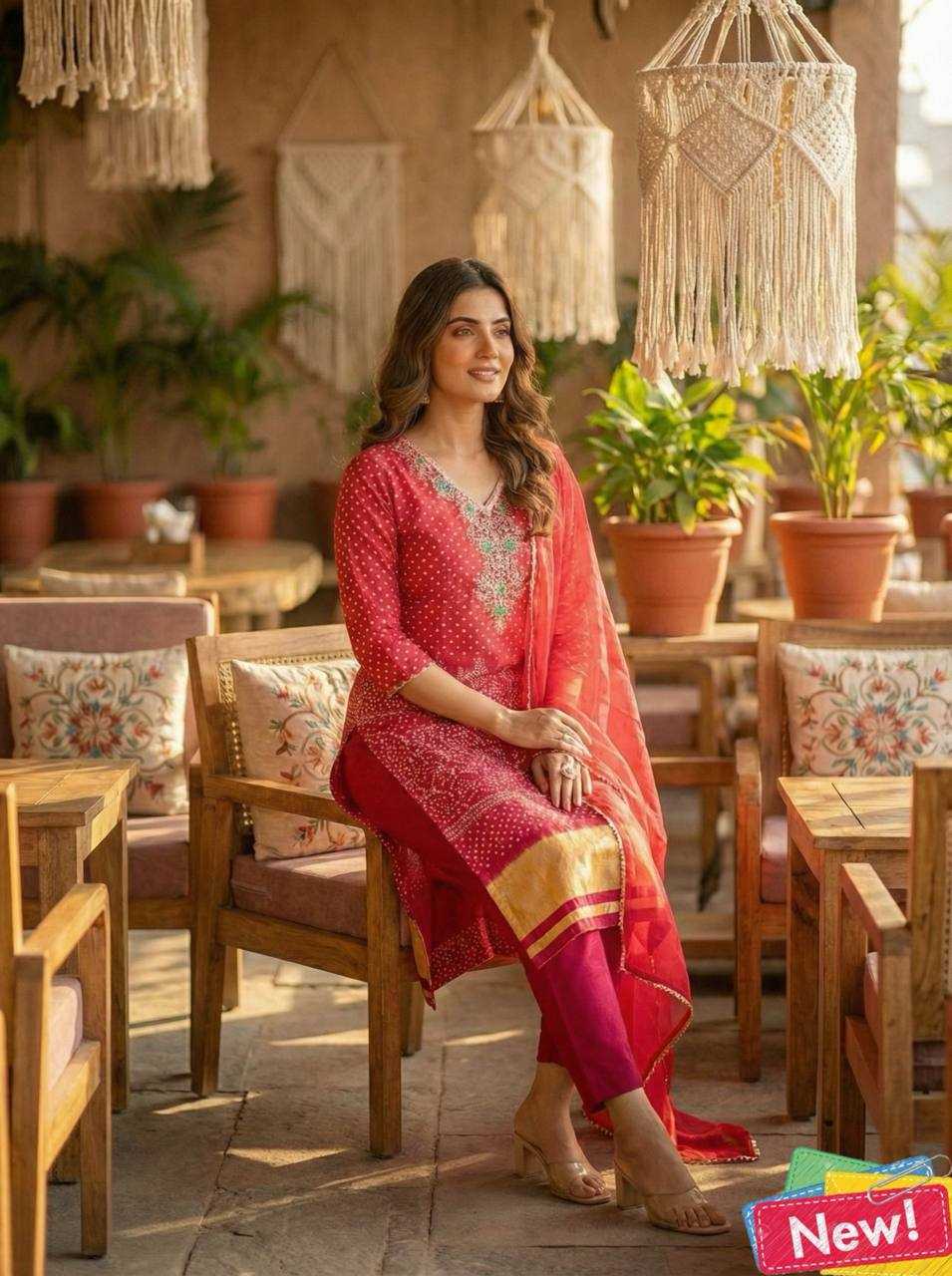 Ynf Chinon KESH501 chinon Suits & Dresses Wholesale Printed Suits Ladies Salwar Suits Bandhani Suits Manufacturer- Kapda Export