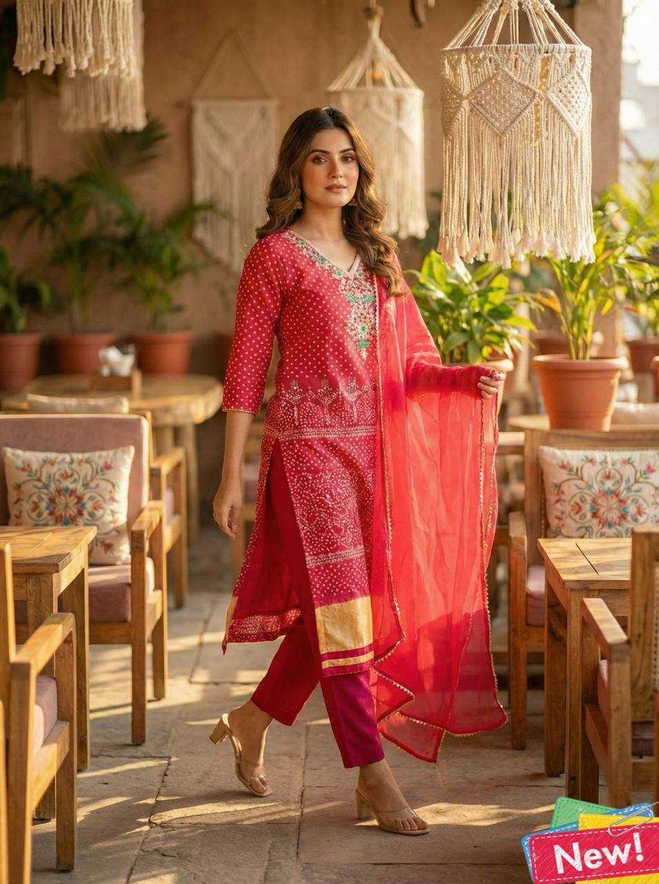 Ynf Chinon KESH501 chinon Suits & Dresses Wholesale Printed Suits Ladies Salwar Suits Bandhani Suits Manufacturer- Kapda Export