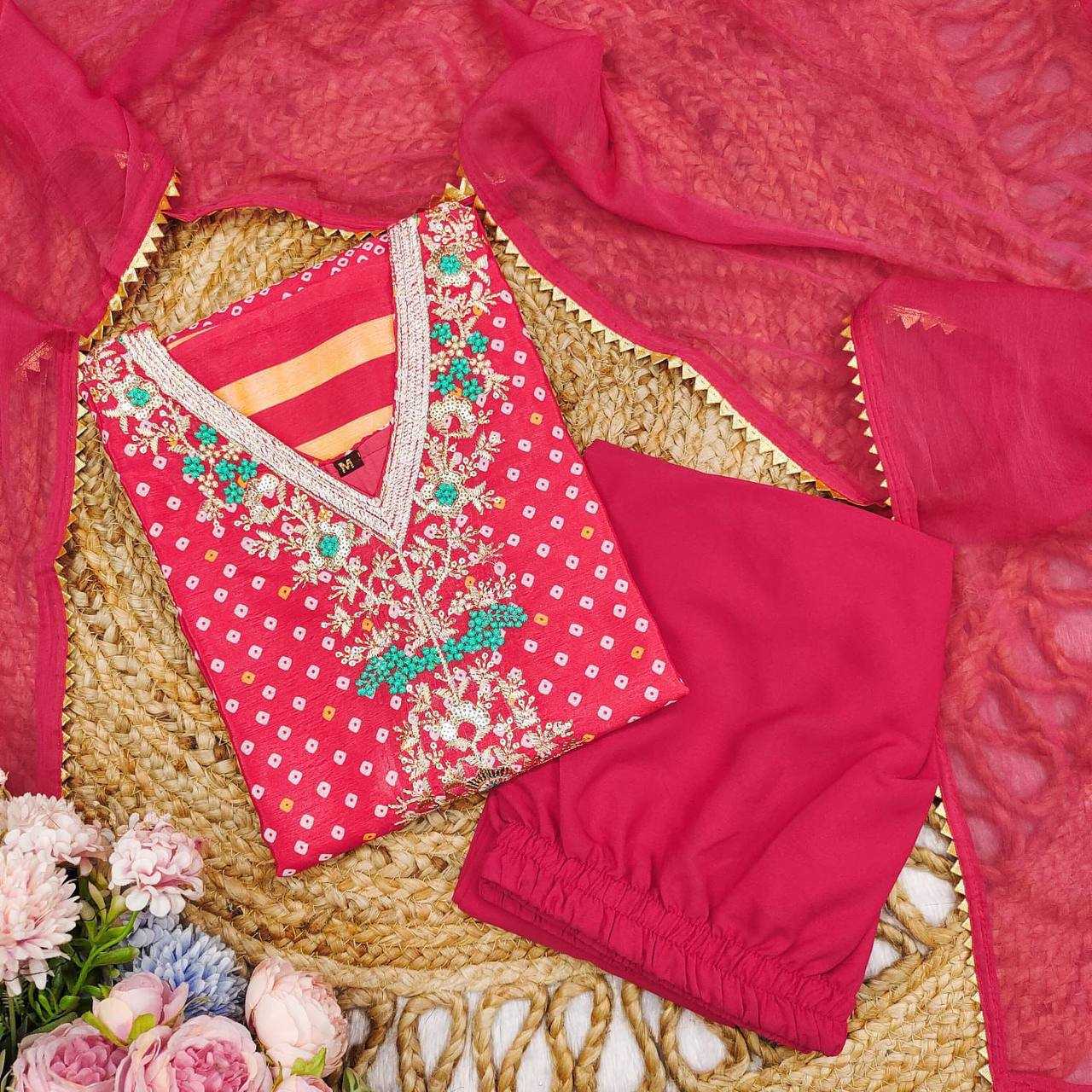 Ynf Chinon KESH501 chinon Suits & Dresses Wholesale Printed Suits Ladies Salwar Suits Bandhani Suits Manufacturer- Kapda Export