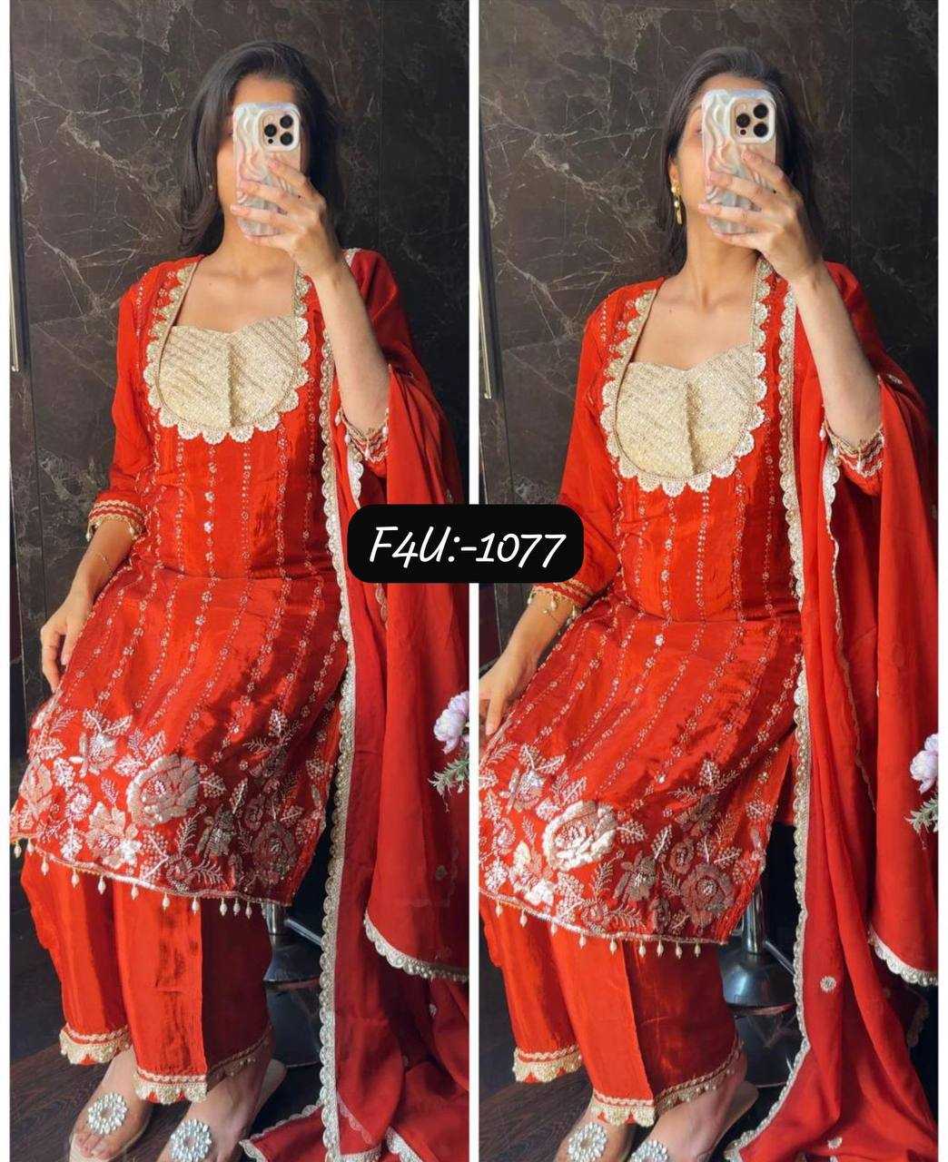 Ynf Chinon KESH531 1077 Suits & Dresses Wholesale Embroidery Suits Palazzo Suit Zari Work Suit Manufacturer- Kapda Export