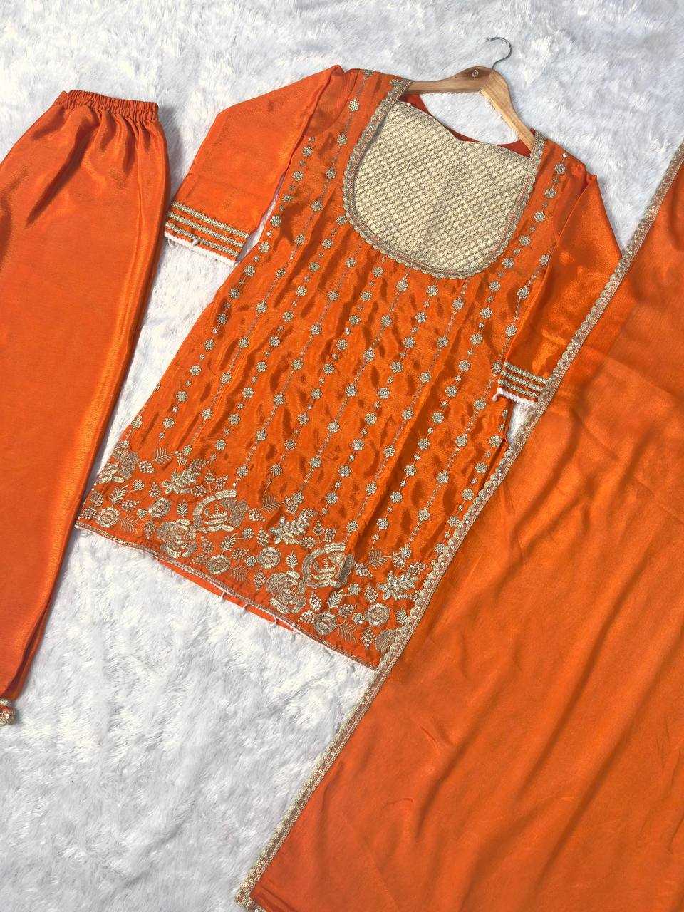 Ynf Chinon KESH531 1077 Suits & Dresses Wholesale Embroidery Suits Palazzo Suit Zari Work Suit Manufacturer- Kapda Export