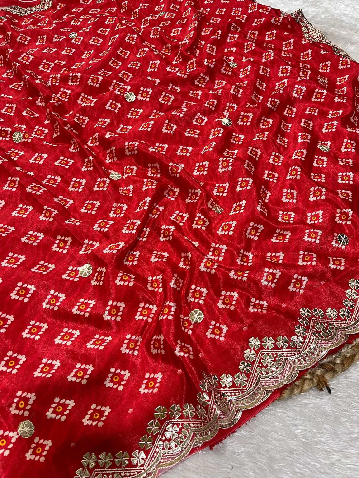 Ynf Chinon KESH725 Aatikaana Sarees Wholesale Designer Sarees Gota Patti Sarees Bandhani Sarees Manufacturer- Kapda Export