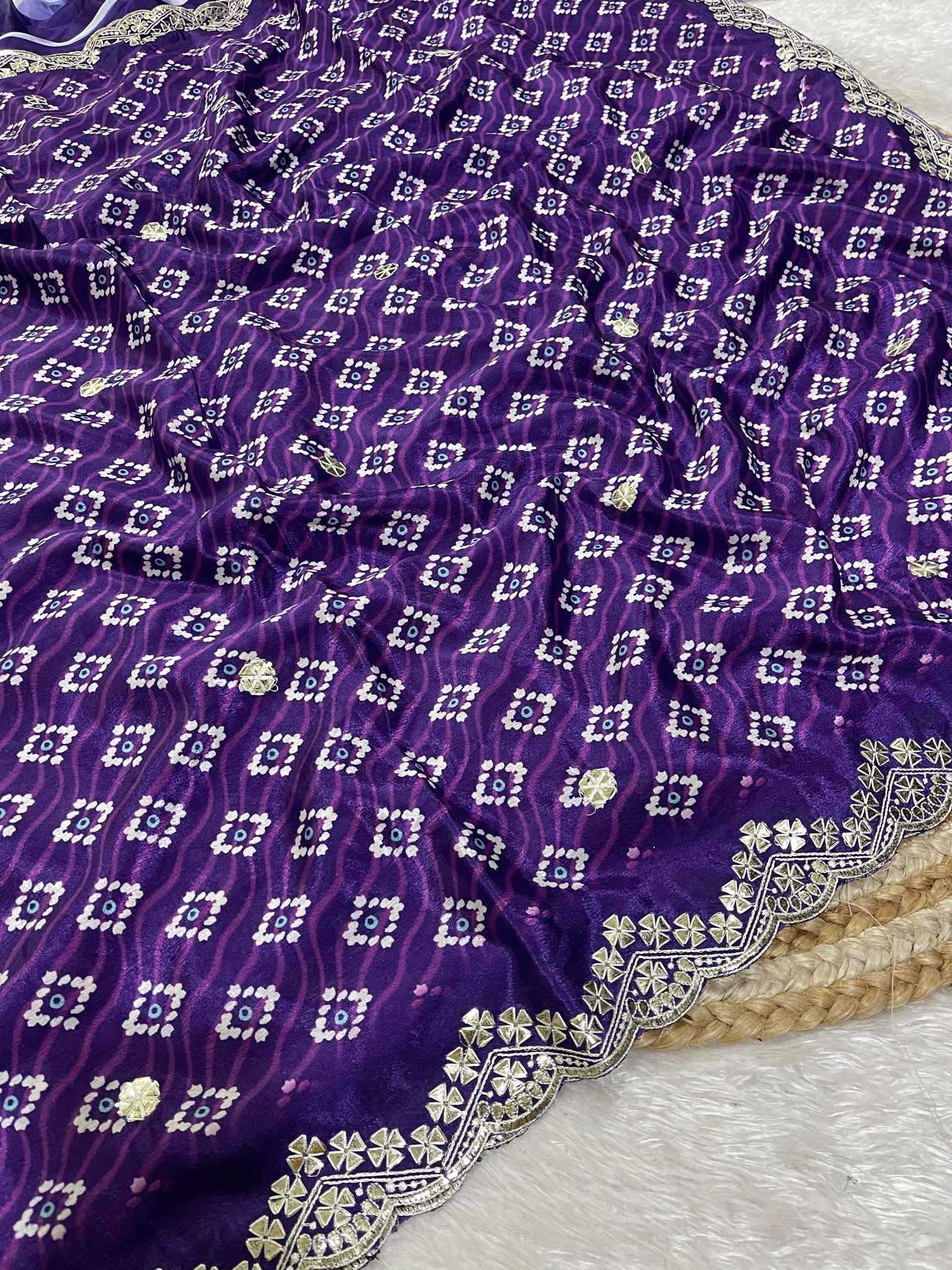 Ynf Chinon KESH725 Aatikaana Sarees Wholesale Designer Sarees Gota Patti Sarees Bandhani Sarees Manufacturer- Kapda Export