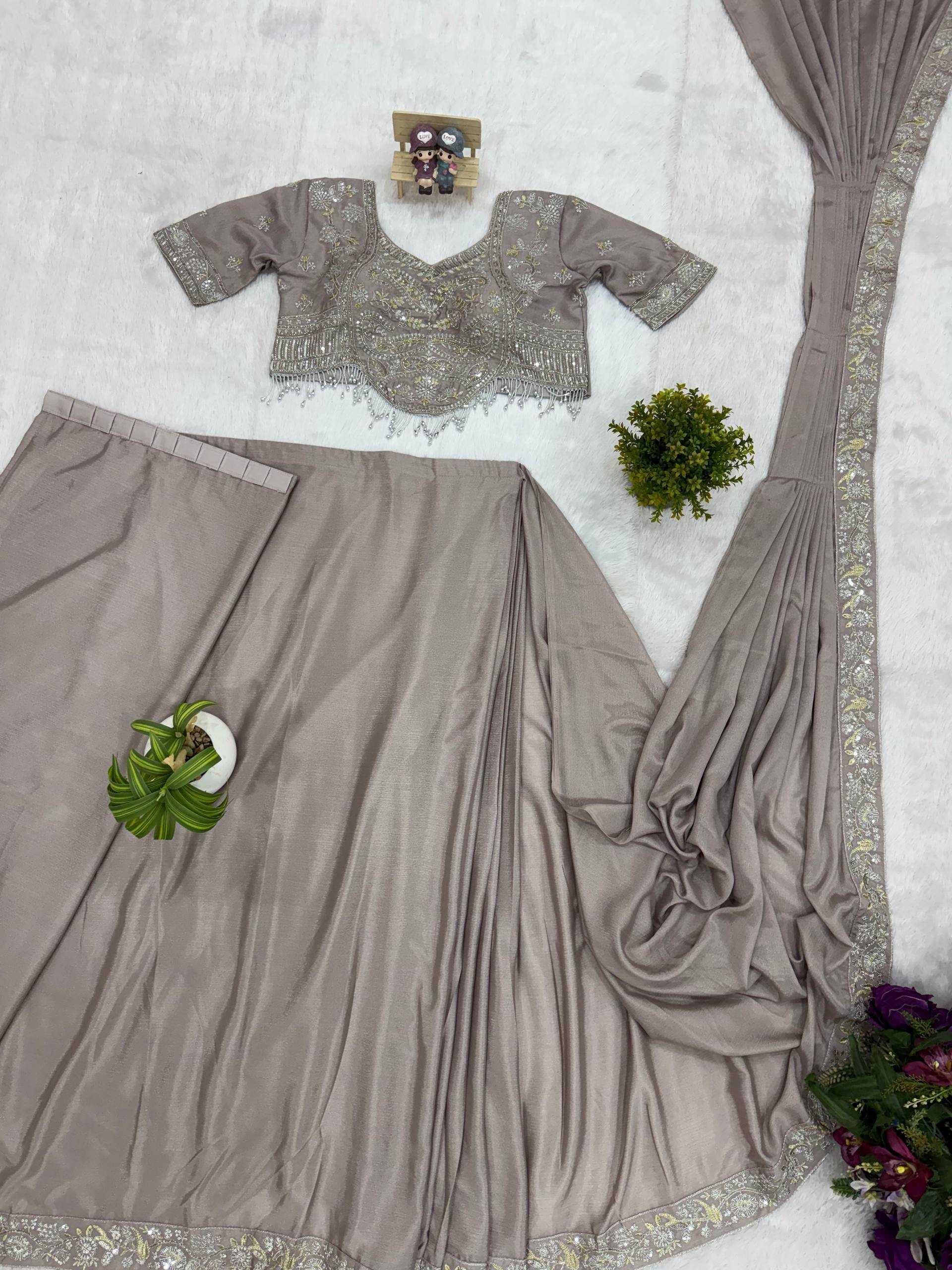 Ynf Chinon RIN215 1177 Sarees Wholesale Designer Sarees Ready To Wear Sarees Embroidered Sarees Manufacturer- Kapda Export