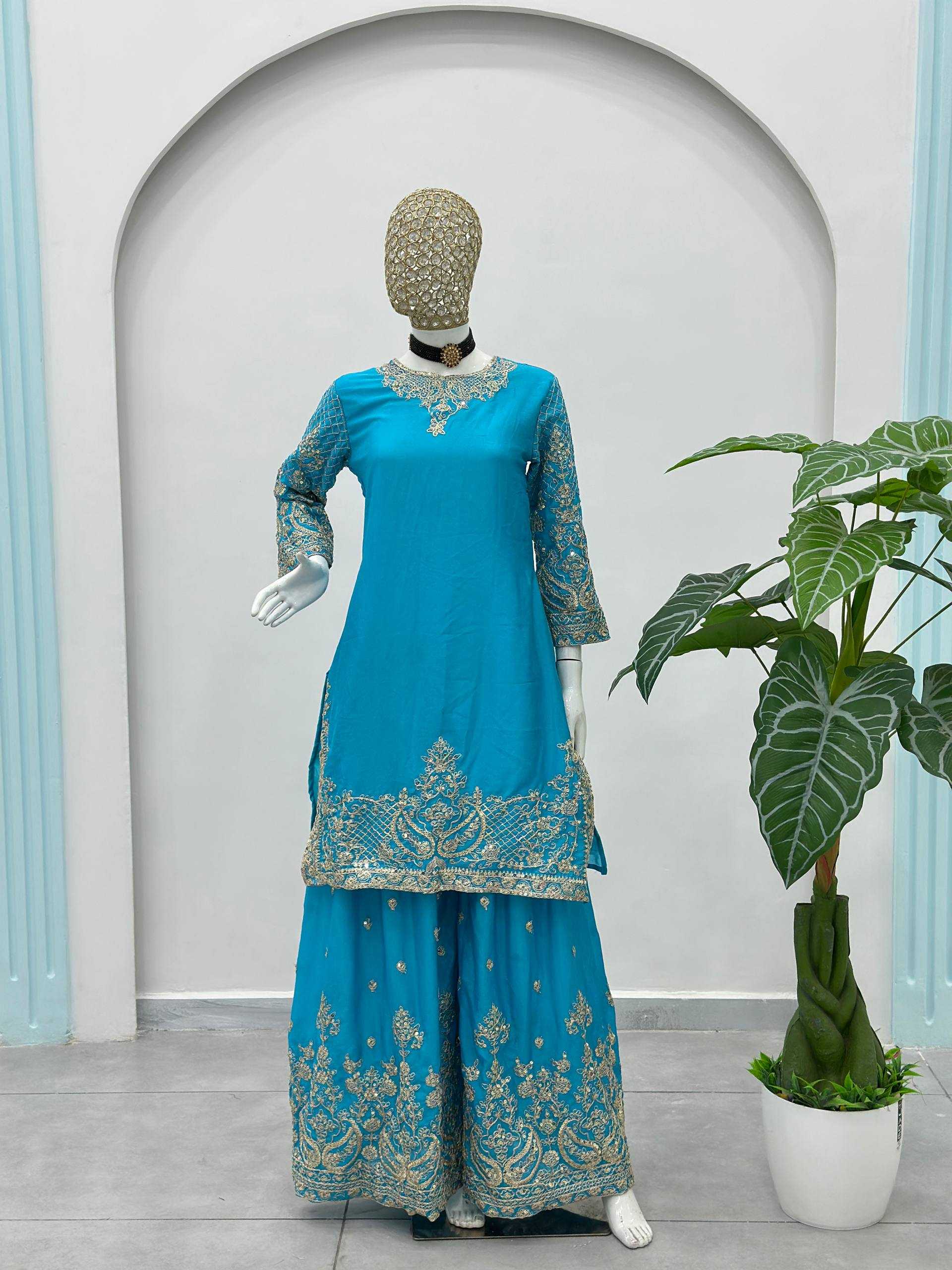 Ynf Chinon Silk KESH533 5160 Kurti Wholesale Festive Kurtis Designer Kurtis Embroidered Kurtis Manufacturer- Kapda Export