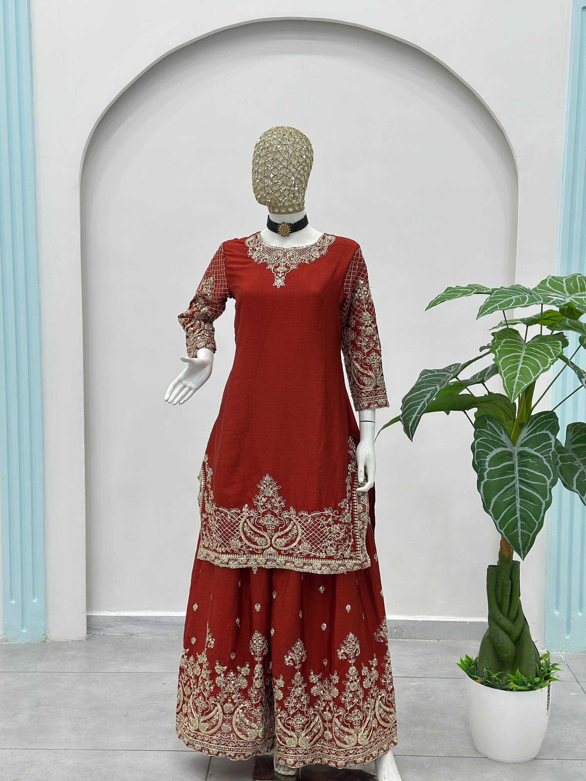 Ynf Chinon Silk KESH533 5160 Kurti Wholesale Festive Kurtis Designer Kurtis Embroidered Kurtis Manufacturer- Kapda Export