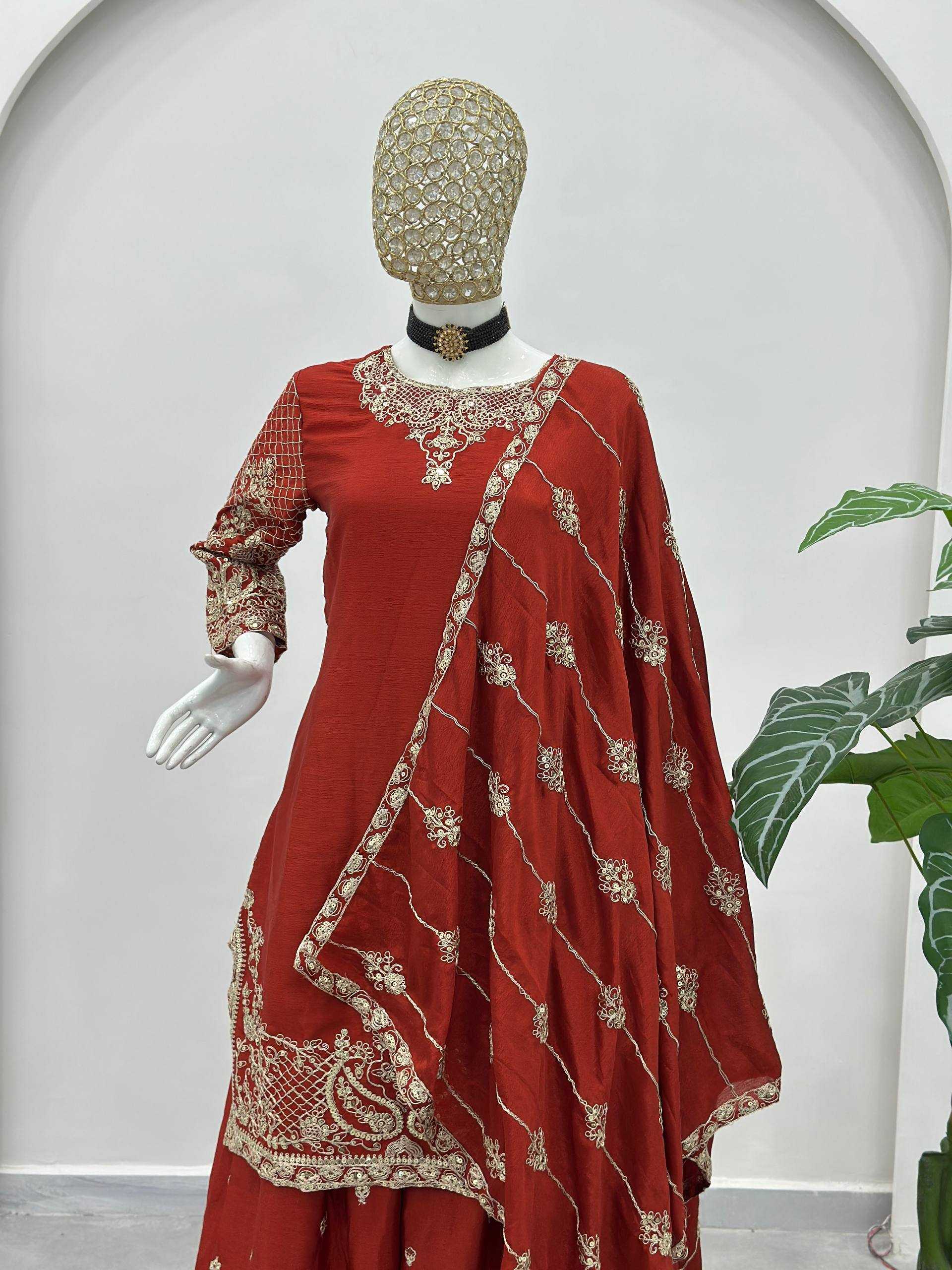 Ynf Chinon Silk KESH533 5160 Kurti Wholesale Festive Kurtis Designer Kurtis Embroidered Kurtis Manufacturer- Kapda Export