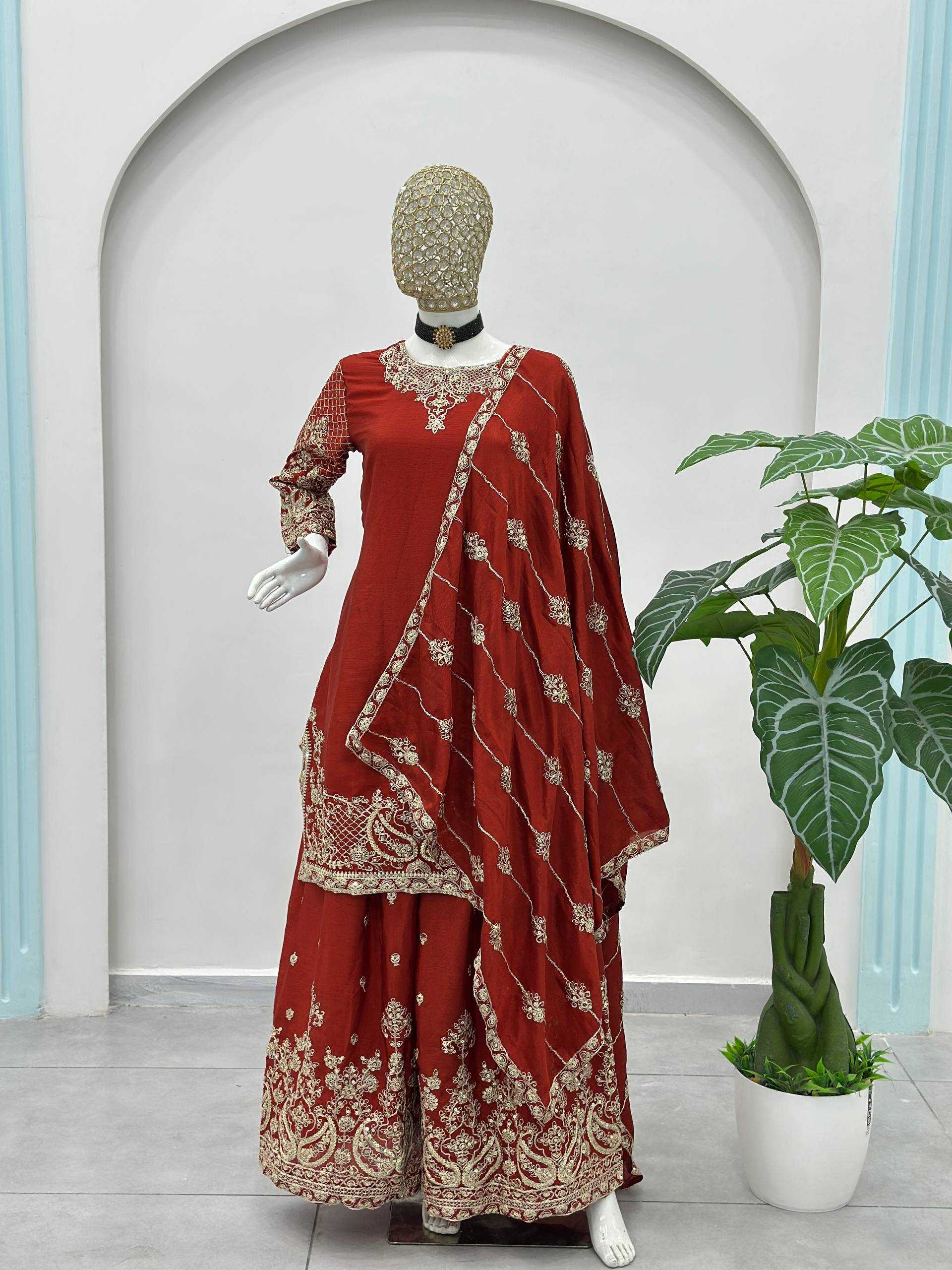 Ynf Chinon Silk KESH533 5160 Kurti Wholesale Festive Kurtis Designer Kurtis Embroidered Kurtis Manufacturer- Kapda Export