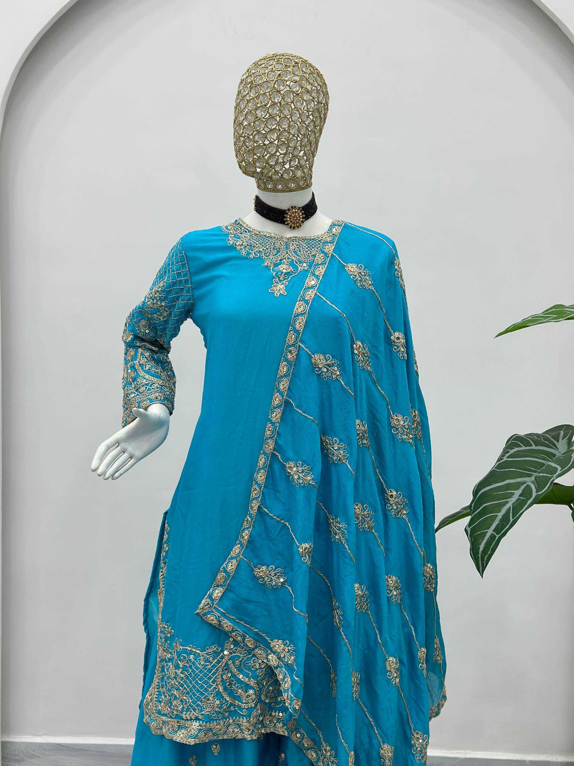 Ynf Chinon Silk KESH533 5160 Kurti Wholesale Festive Kurtis Designer Kurtis Embroidered Kurtis Manufacturer- Kapda Export