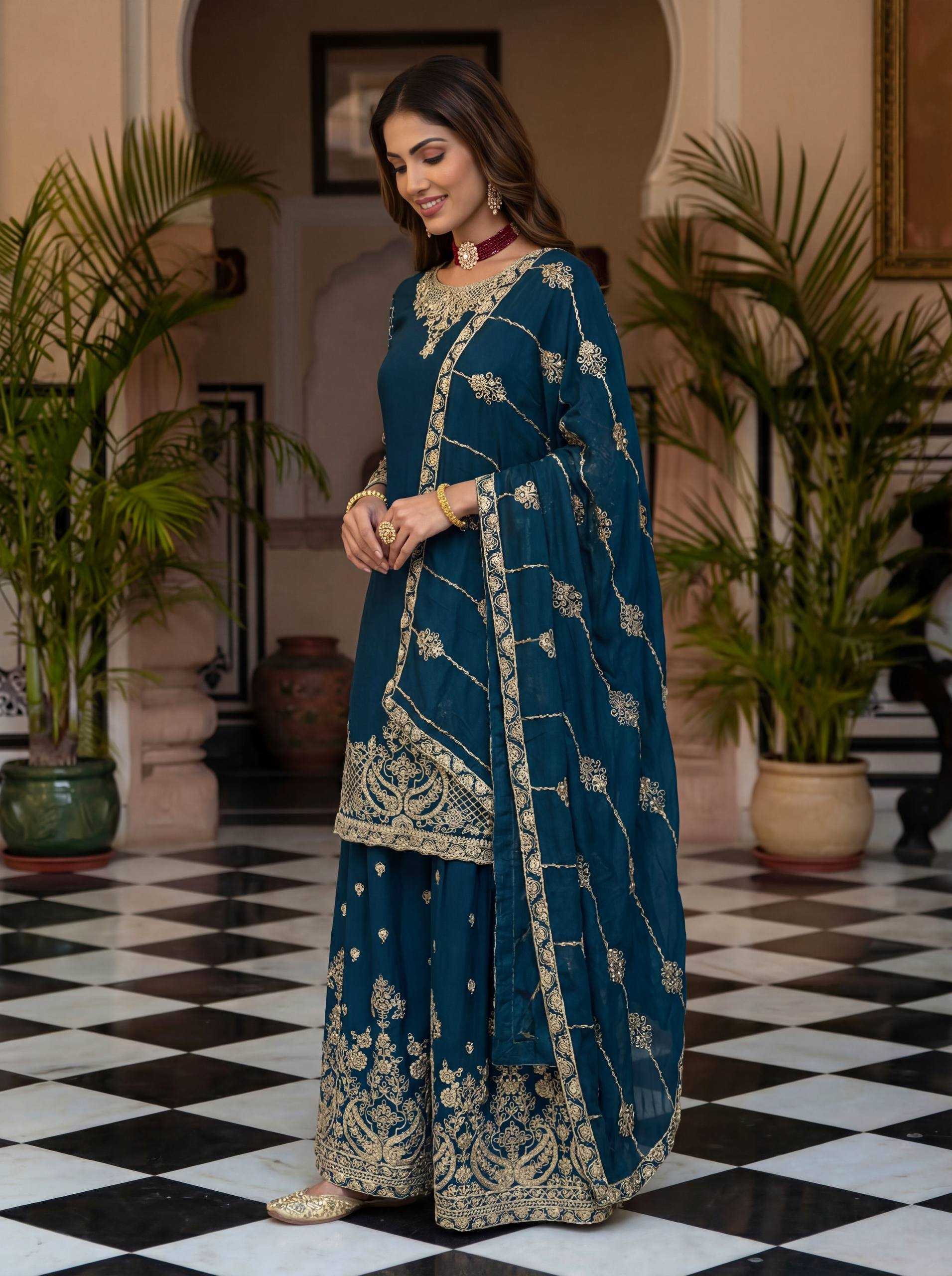 Ynf Chinon Silk KESH533 5160 Kurti Wholesale Festive Kurtis Designer Kurtis Embroidered Kurtis Manufacturer- Kapda Export