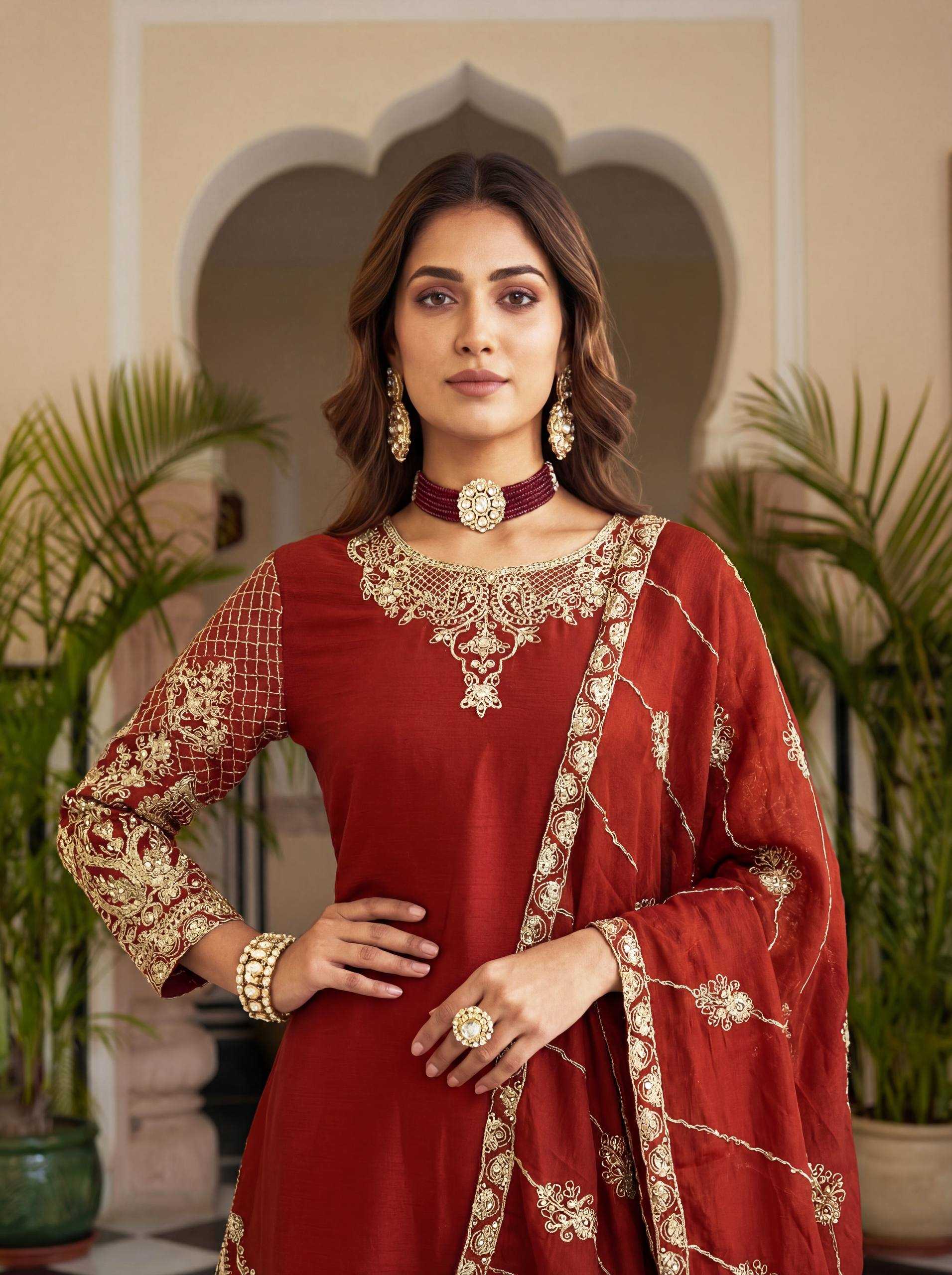 Ynf Chinon Silk KESH533 5160 Kurti Wholesale Festive Kurtis Designer Kurtis Embroidered Kurtis Manufacturer- Kapda Export