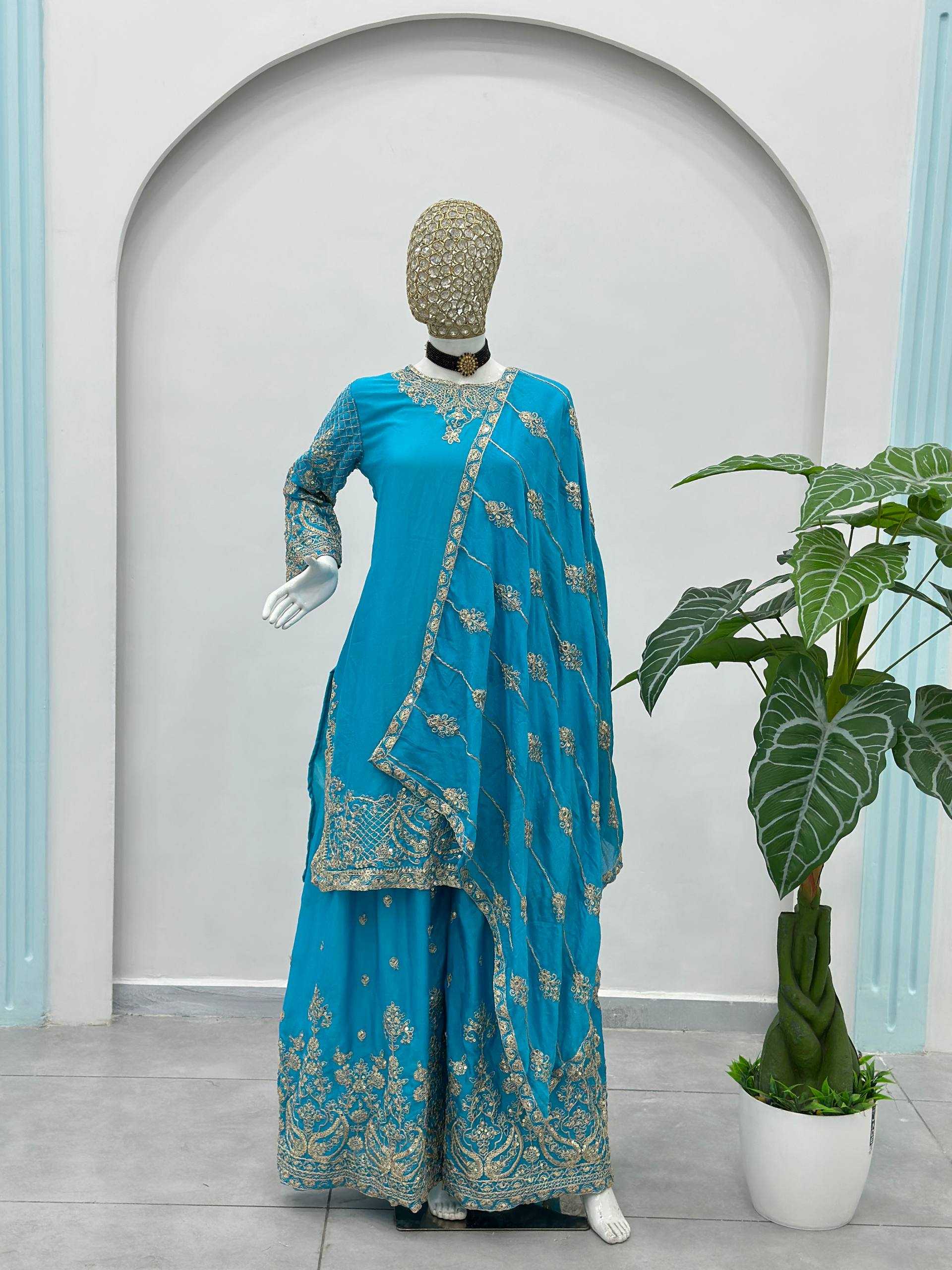 Ynf Chinon Silk KESH533 5160 Kurti Wholesale Festive Kurtis Designer Kurtis Embroidered Kurtis Manufacturer- Kapda Export