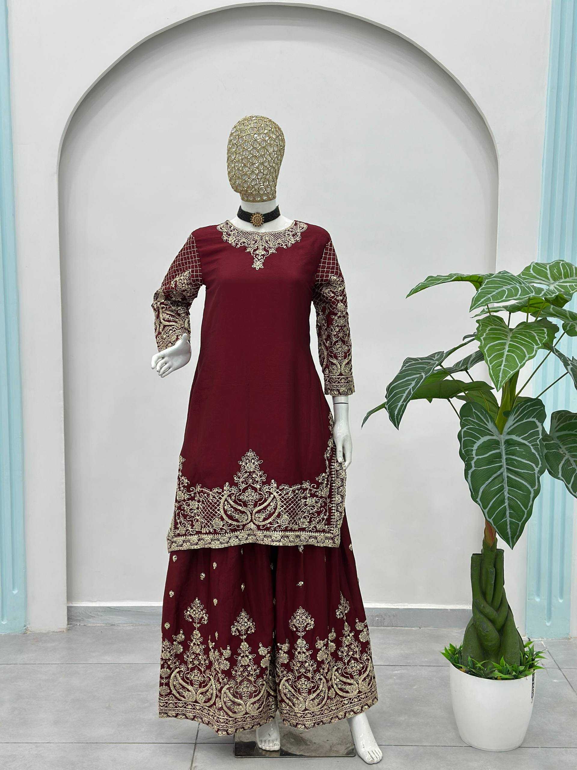 Ynf Chinon Silk KESH533 5160 Kurti Wholesale Festive Kurtis Designer Kurtis Embroidered Kurtis Manufacturer- Kapda Export