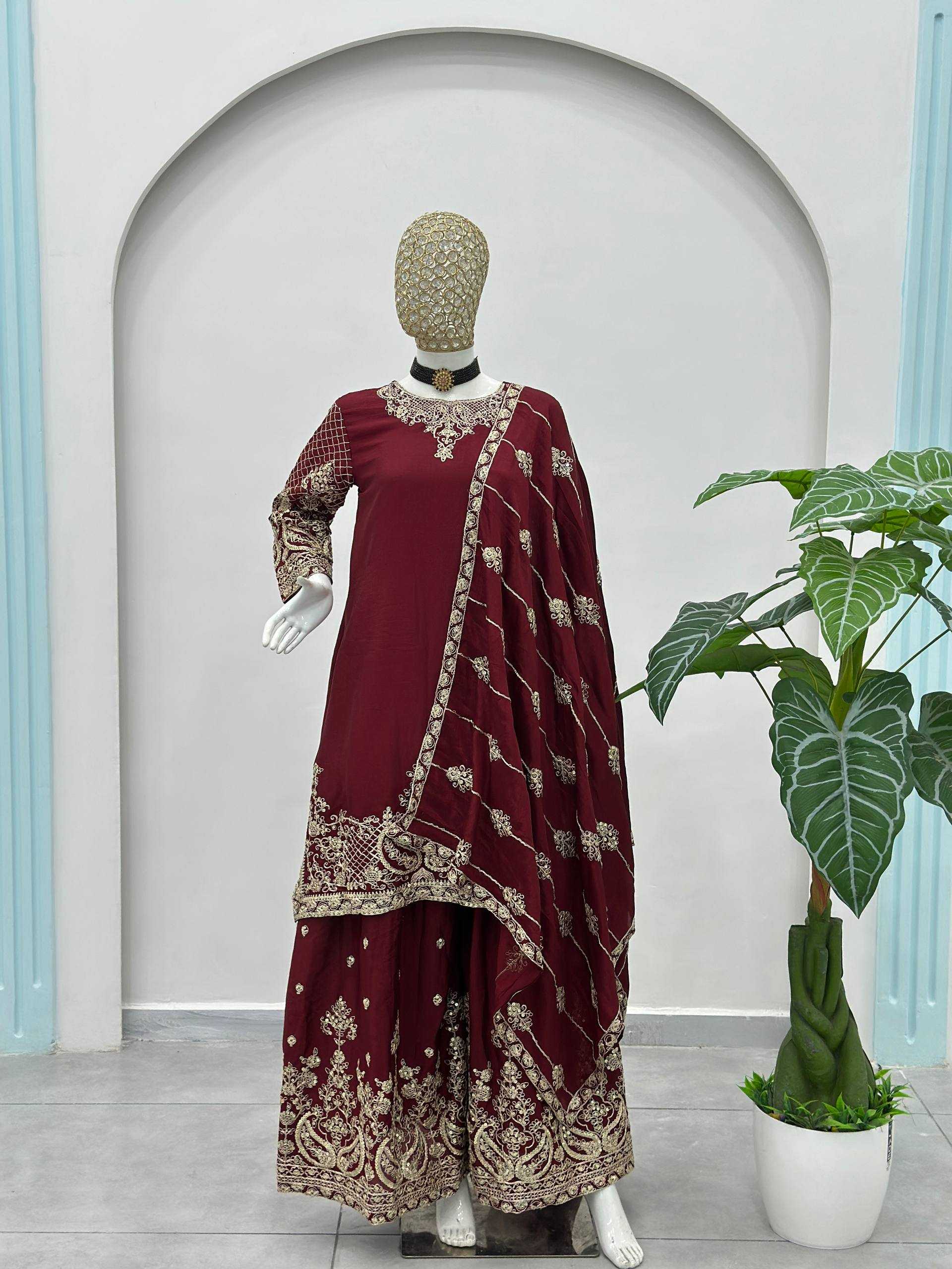 Ynf Chinon Silk KESH533 5160 Kurti Wholesale Festive Kurtis Designer Kurtis Embroidered Kurtis Manufacturer- Kapda Export