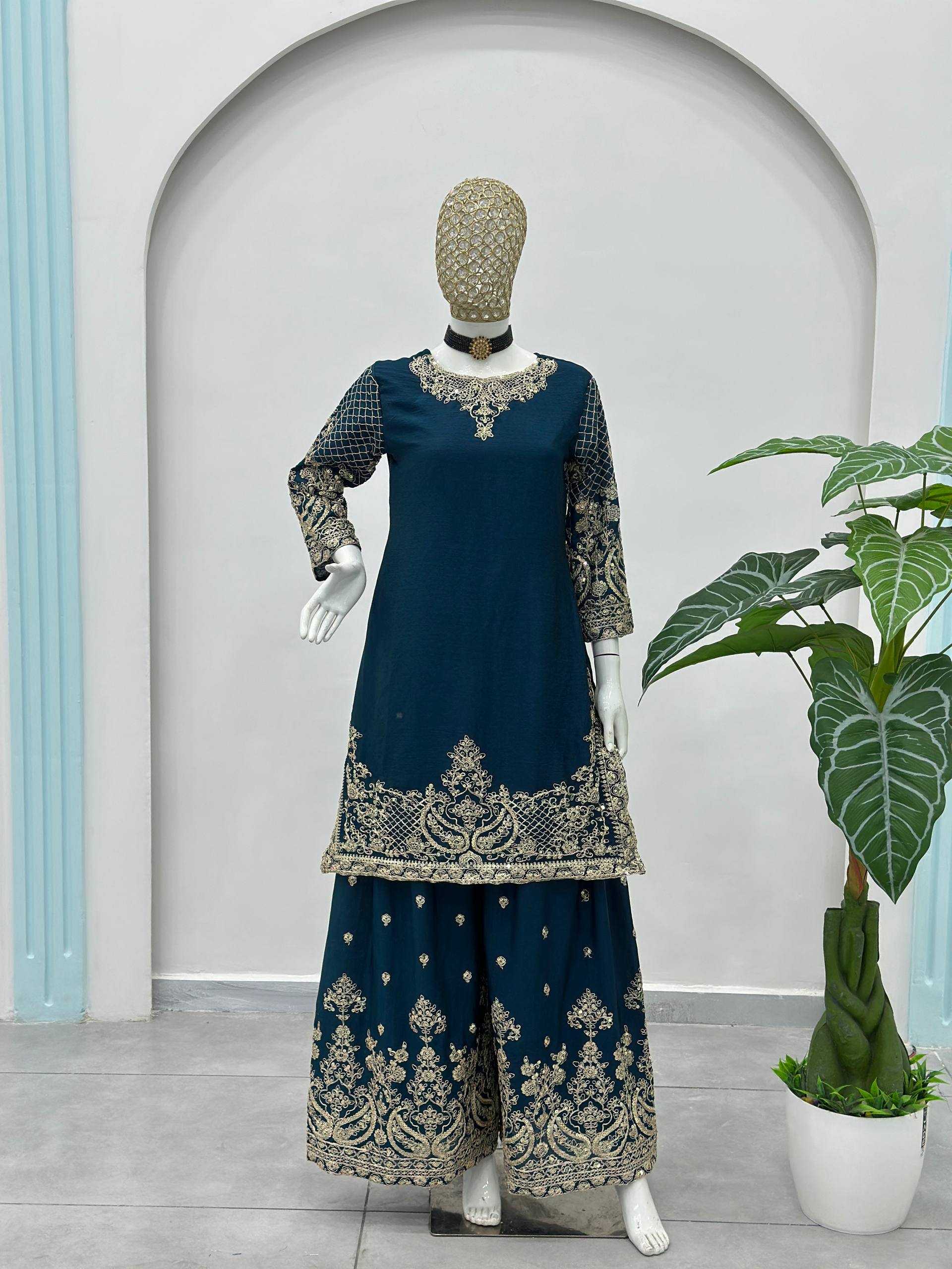 Ynf Chinon Silk KESH533 5160 Kurti Wholesale Festive Kurtis Designer Kurtis Embroidered Kurtis Manufacturer- Kapda Export