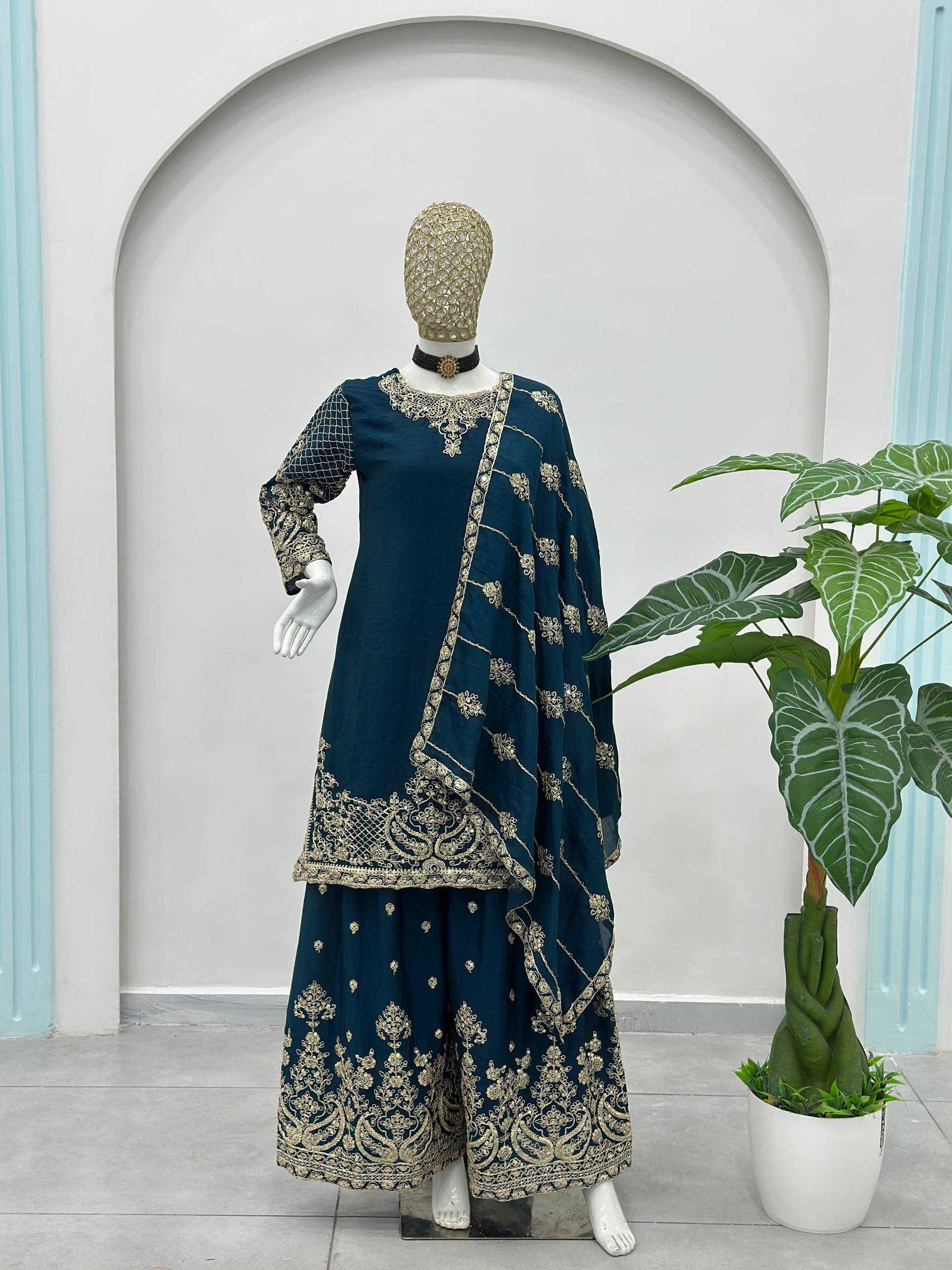 Ynf Chinon Silk KESH533 5160 Kurti Wholesale Festive Kurtis Designer Kurtis Embroidered Kurtis Manufacturer- Kapda Export