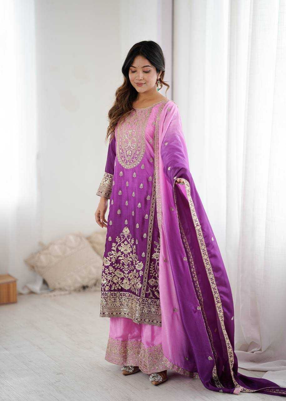 Ynf Chinon Silk RIN162 36 Suits & Dresses Wholesale Palazzo Suit Party wear suits Designer Suits Manufacturer- Kapda Export