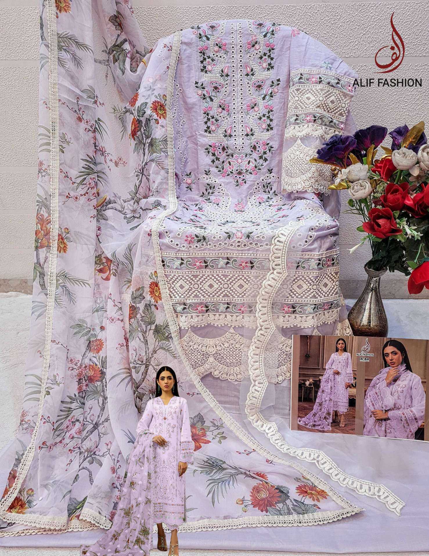 Ynf Cotton Cambric KESH677 ALIF MARYAM VOL 1 Suits & Dresses Wholesale Embroidery Suits Cotton Suits Designer Suits Manufacturer- Kapda Export