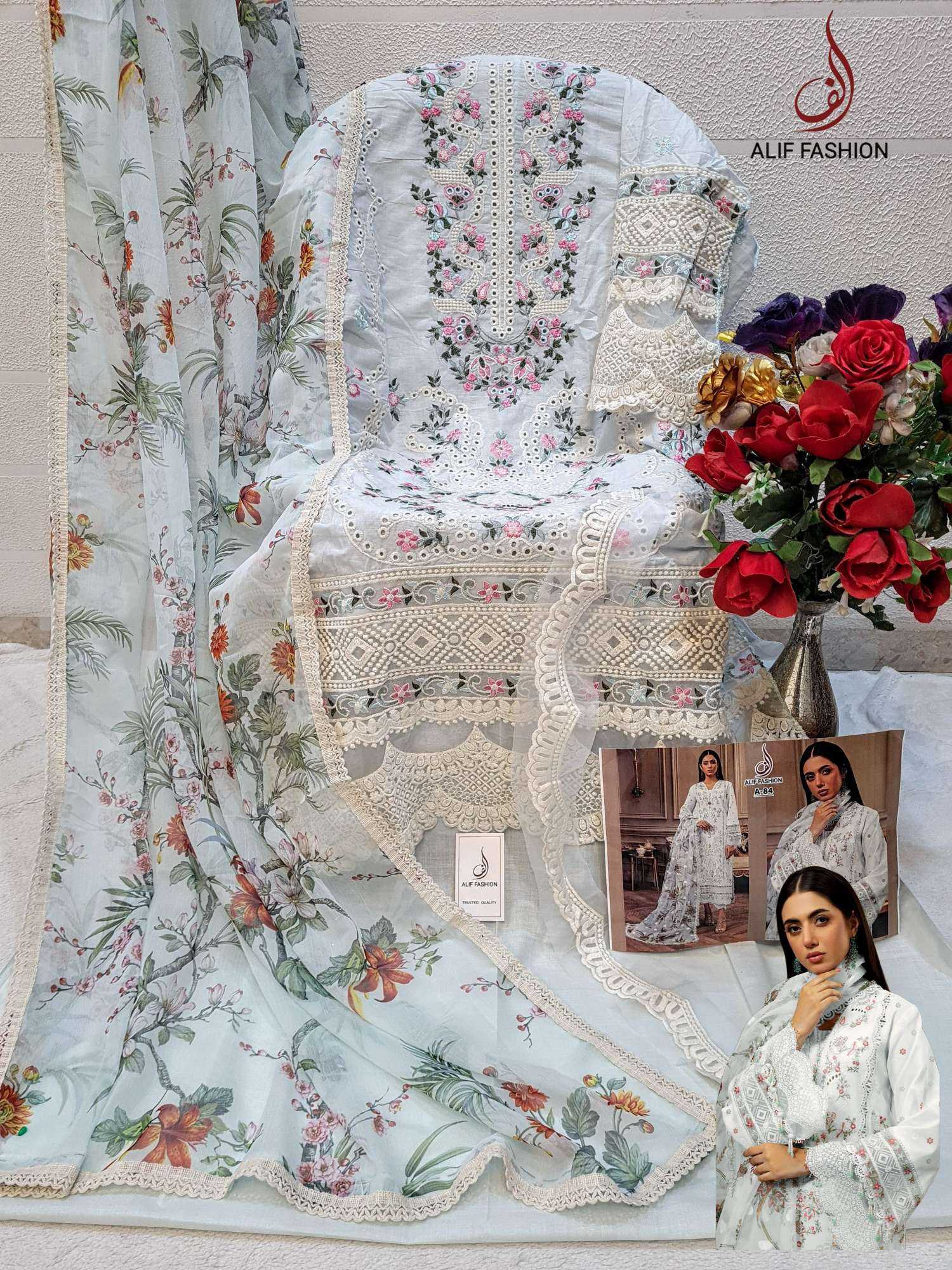 Ynf Cotton Cambric KESH677 ALIF MARYAM VOL 1 Suits & Dresses Wholesale Embroidery Suits Cotton Suits Designer Suits Manufacturer- Kapda Export