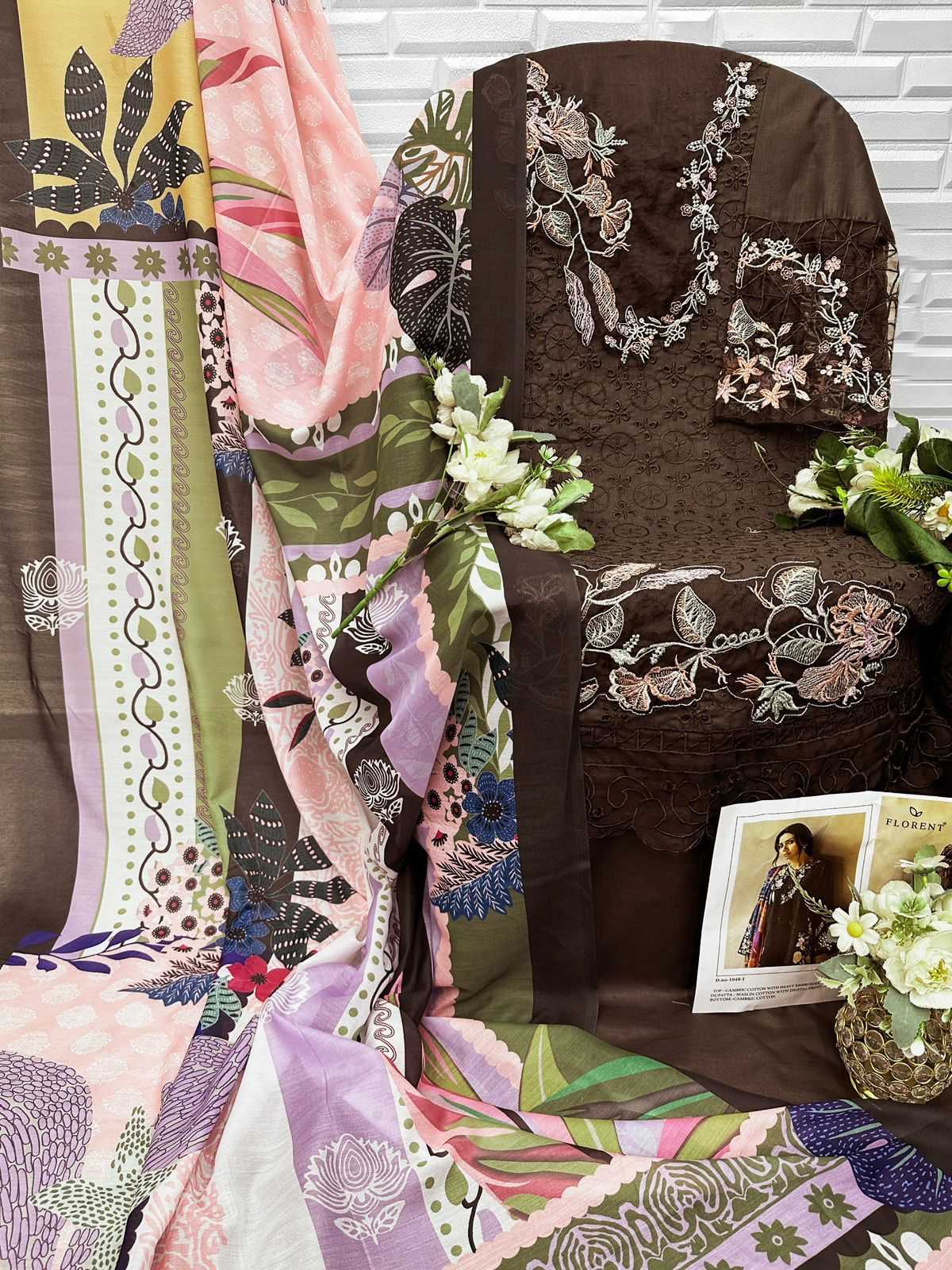 Ynf Cotton Cambric KESH677 FLORENT 1048 Suits & Dresses Wholesale Embroidery Suits Cotton Suits Designer Suits Manufacturer- Kapda Export