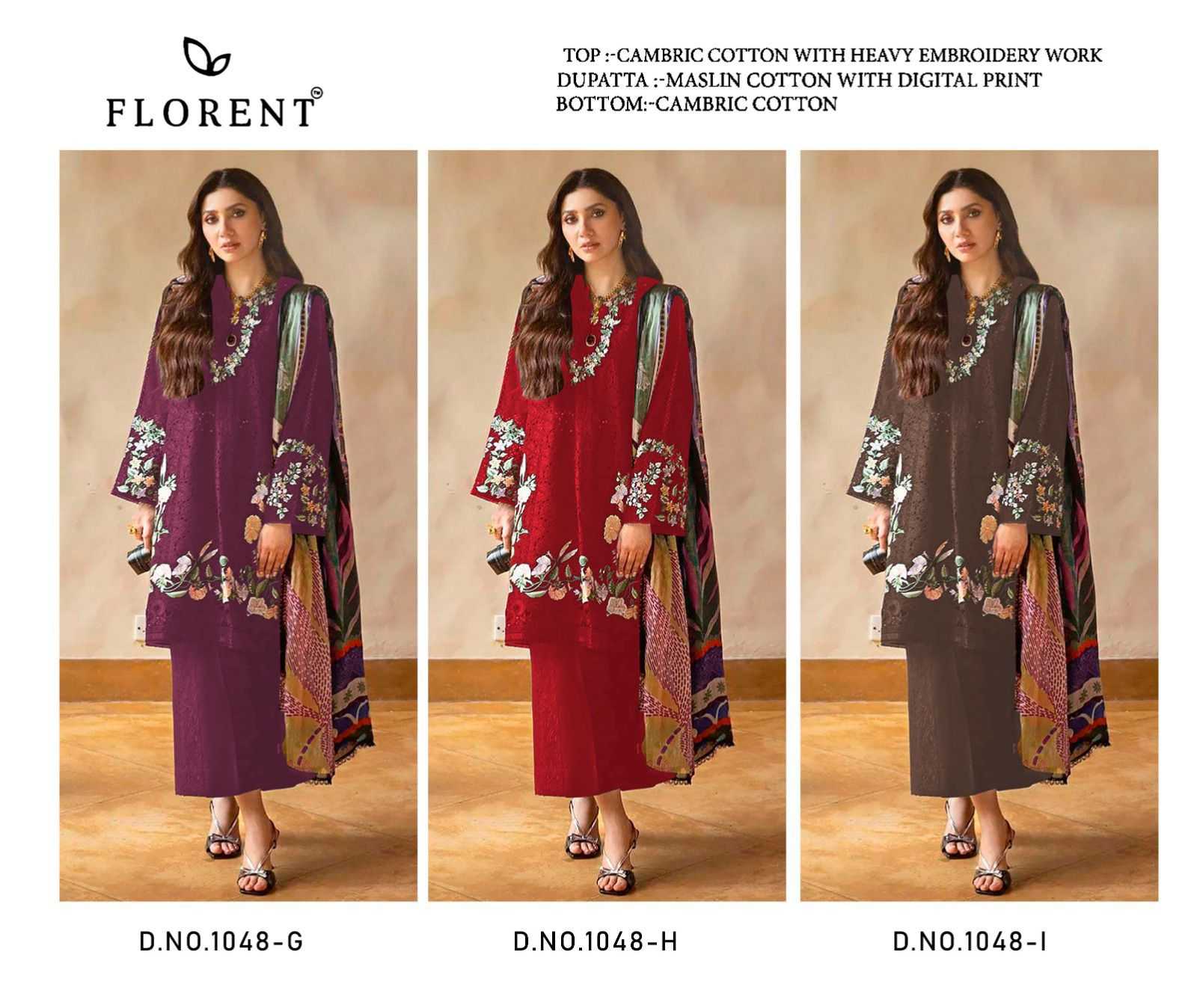 Ynf Cotton Cambric KESH677 FLORENT 1048 Suits & Dresses Wholesale Embroidery Suits Cotton Suits Designer Suits Manufacturer- Kapda Export