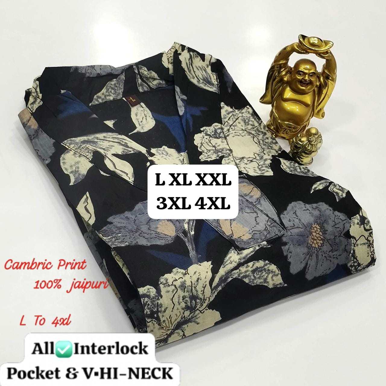 Ynf Cotton Cambric KESH720 Aafreenah Kurti Plus Size Collections Wholesale Designer Kurtis Printed Kurtis Cotton Kurtis Manufacturer- Kapda Export