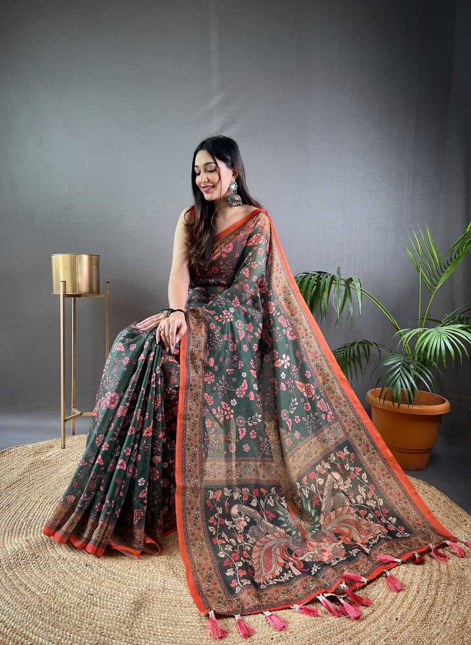 Ynf Cotton KESH249 Raksha Sarees Wholesale Printed Sarees Kalamkari Sarees Cotton Sarees Manufacturer- Kapda Export