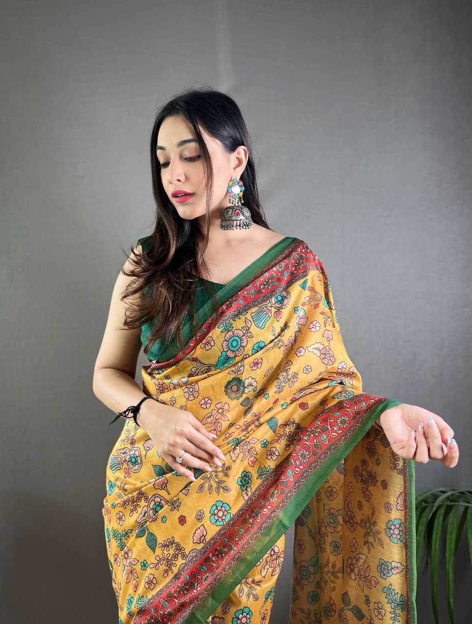 Ynf Cotton KESH249 Raksha Sarees Wholesale Printed Sarees Kalamkari Sarees Cotton Sarees Manufacturer- Kapda Export
