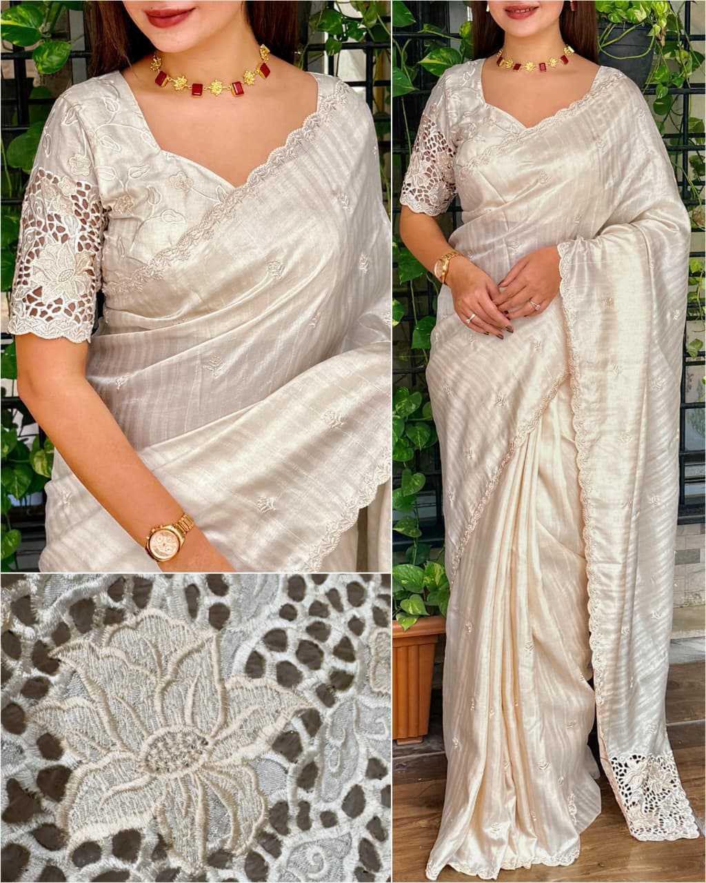 Ynf Cotton KESH501 Soundarya Sarees Wholesale Embroidered Sarees Cutwork Saree Cotton Sarees Manufacturer- Kapda Export