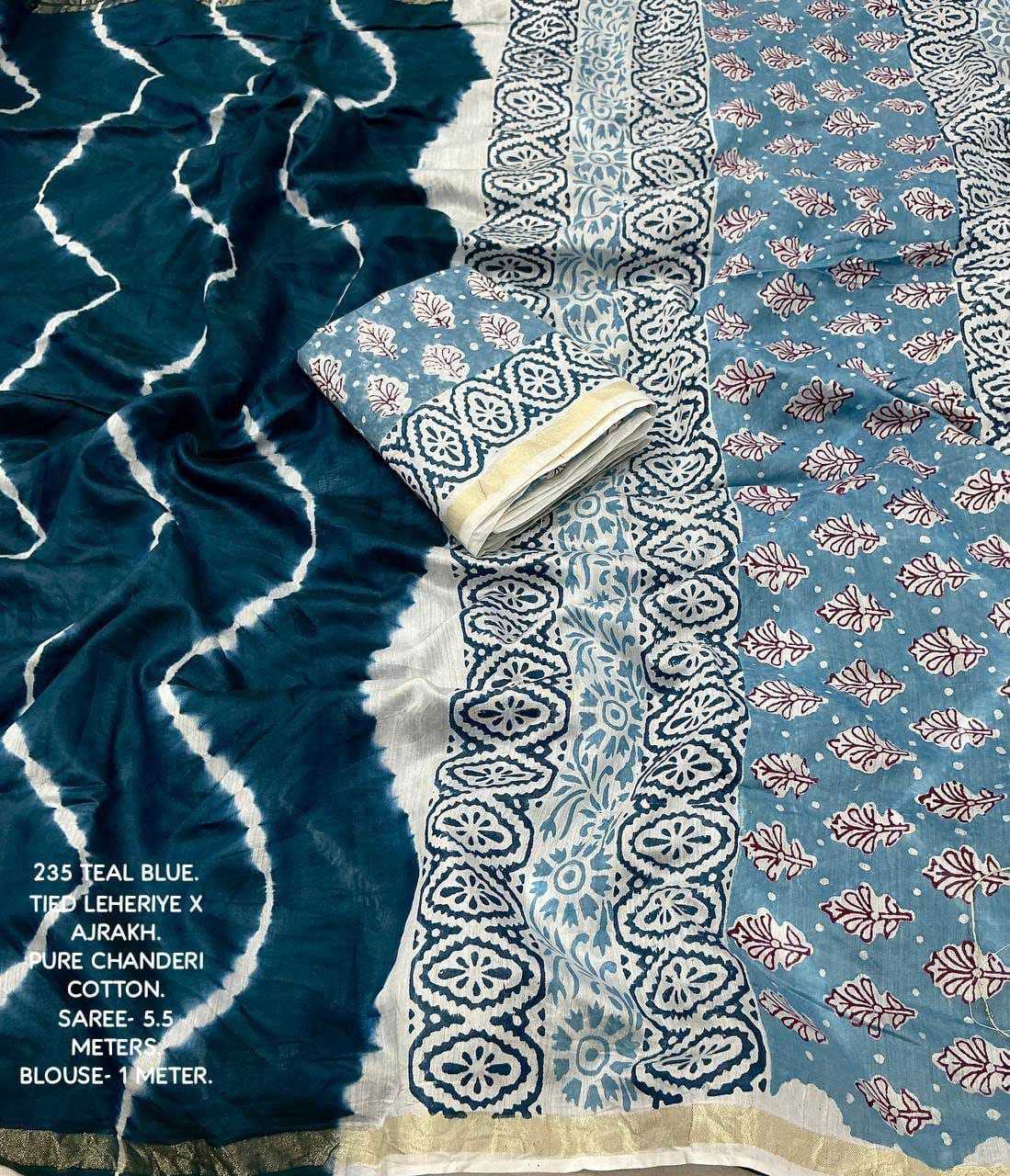 Ynf Cotton KESH511 1015 Sarees Wholesale Designer Sarees Printed Sarees Ajrakh Sarees Manufacturer- Kapda Export