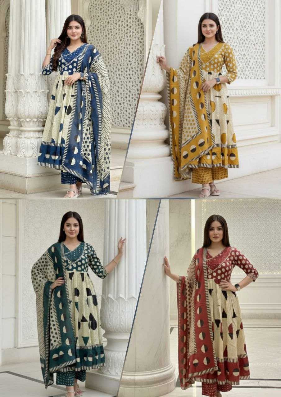 Ynf Cotton KESH536 Fastive Kurti Wholesale Designer Kurtis Anarkali Kurtis Embroidered Kurtis Manufacturer- Kapda Export