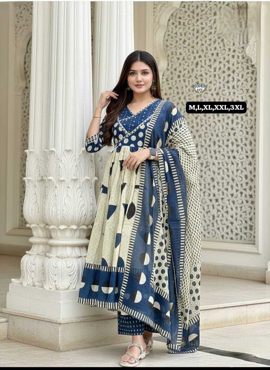 Ynf Cotton KESH536 Fastive Kurti Wholesale Designer Kurtis Anarkali Kurtis Embroidered Kurtis Manufacturer- Kapda Export