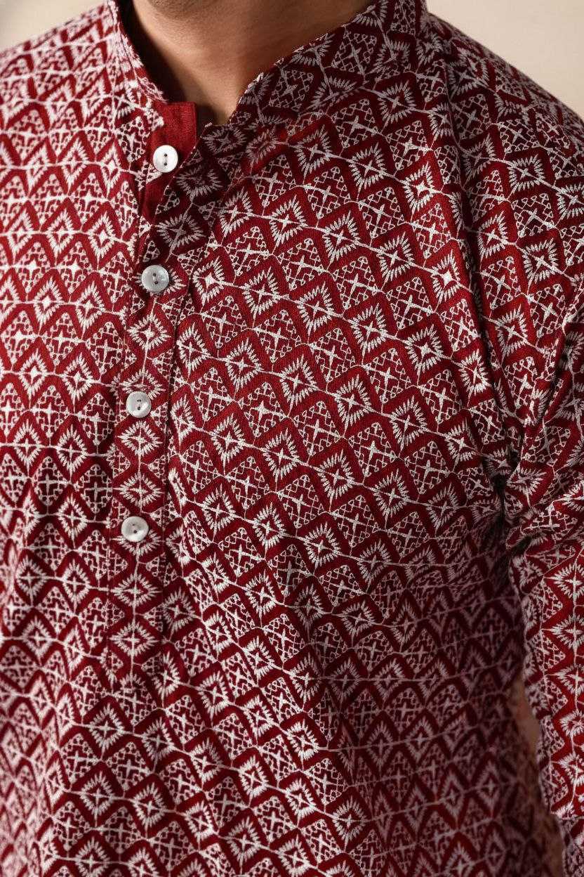 Ynf Cotton KESH552 148 Mens Wear Wholesale Mens Kurtas Men Wedding kurta Embroidered Kurta Pajama Manufacturer- Kapda Export