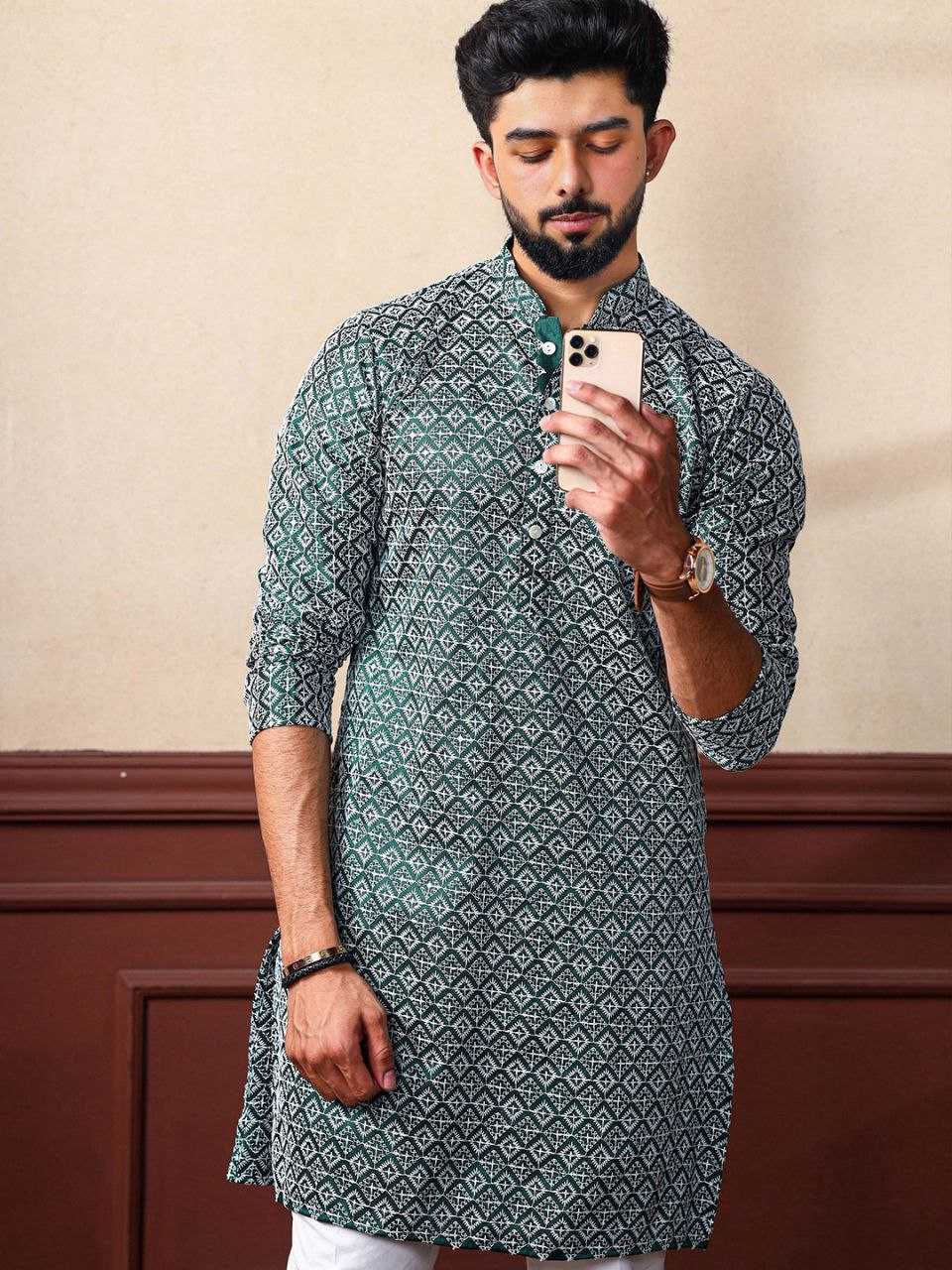 Ynf Cotton KESH552 148 Mens Wear Wholesale Mens Kurtas Men Wedding kurta Embroidered Kurta Pajama Manufacturer- Kapda Export