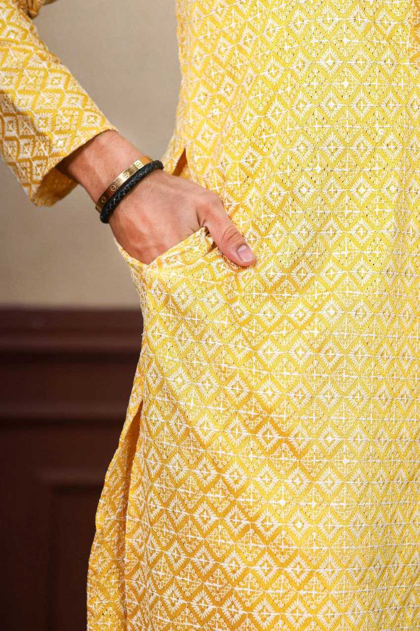 Ynf Cotton KESH552 148 Mens Wear Wholesale Mens Kurtas Men Wedding kurta Embroidered Kurta Pajama Manufacturer- Kapda Export